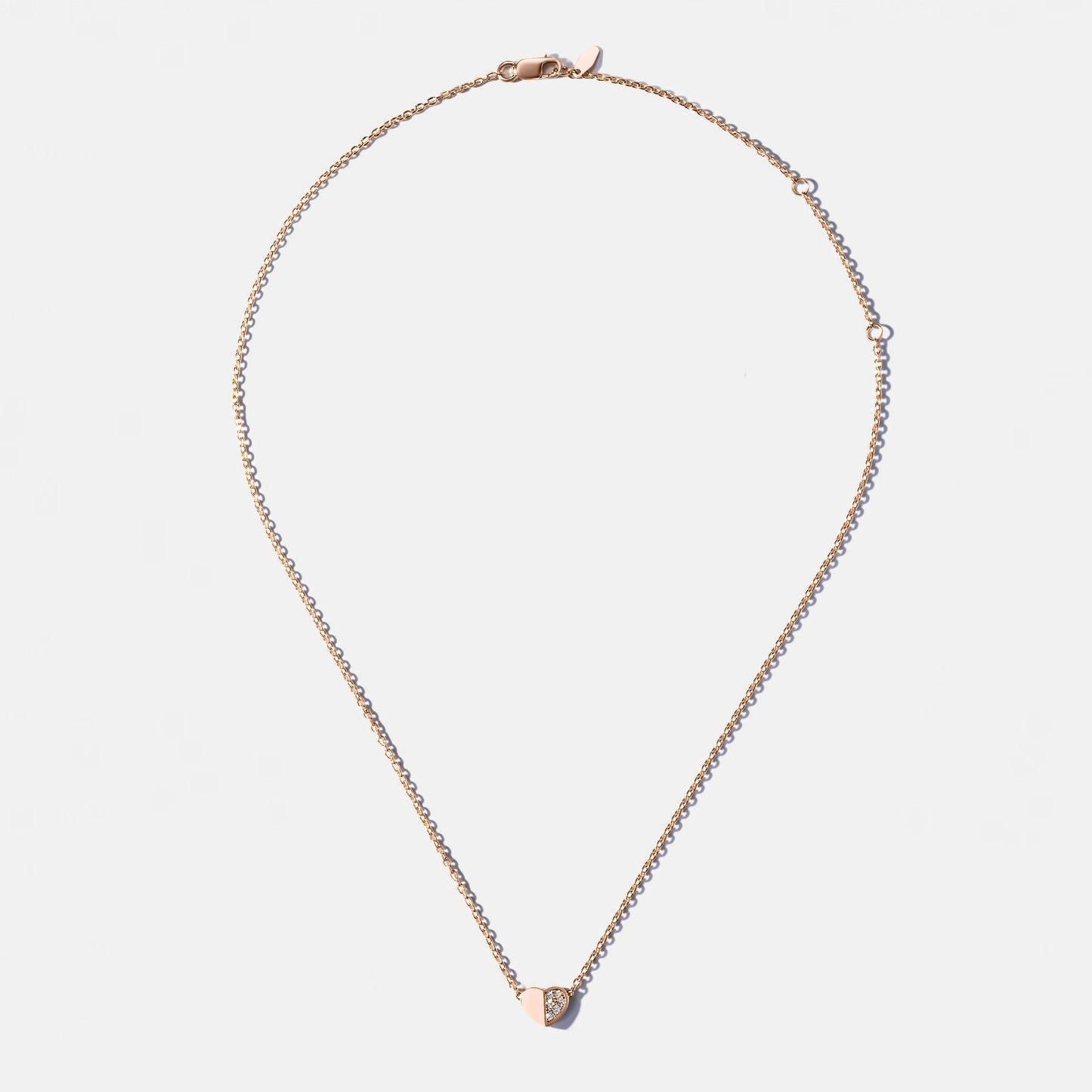 refined legacy collection / folded heart pave diamond necklace medium K18PG