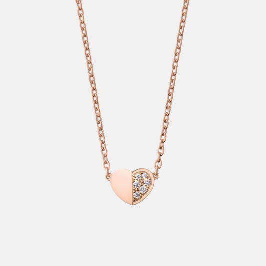 refined legacy collection / folded heart pave diamond necklace medium K18PG