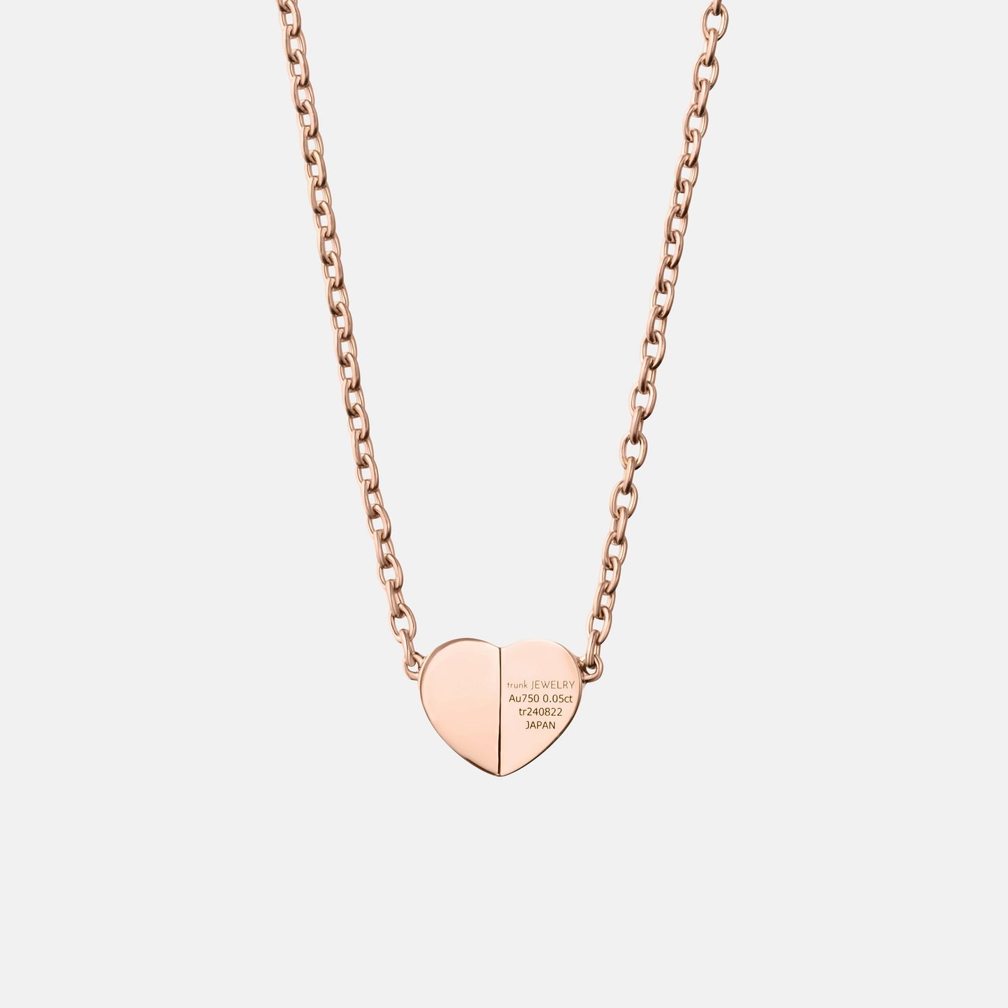 refined legacy collection / folded heart pave diamond necklace medium K18PG