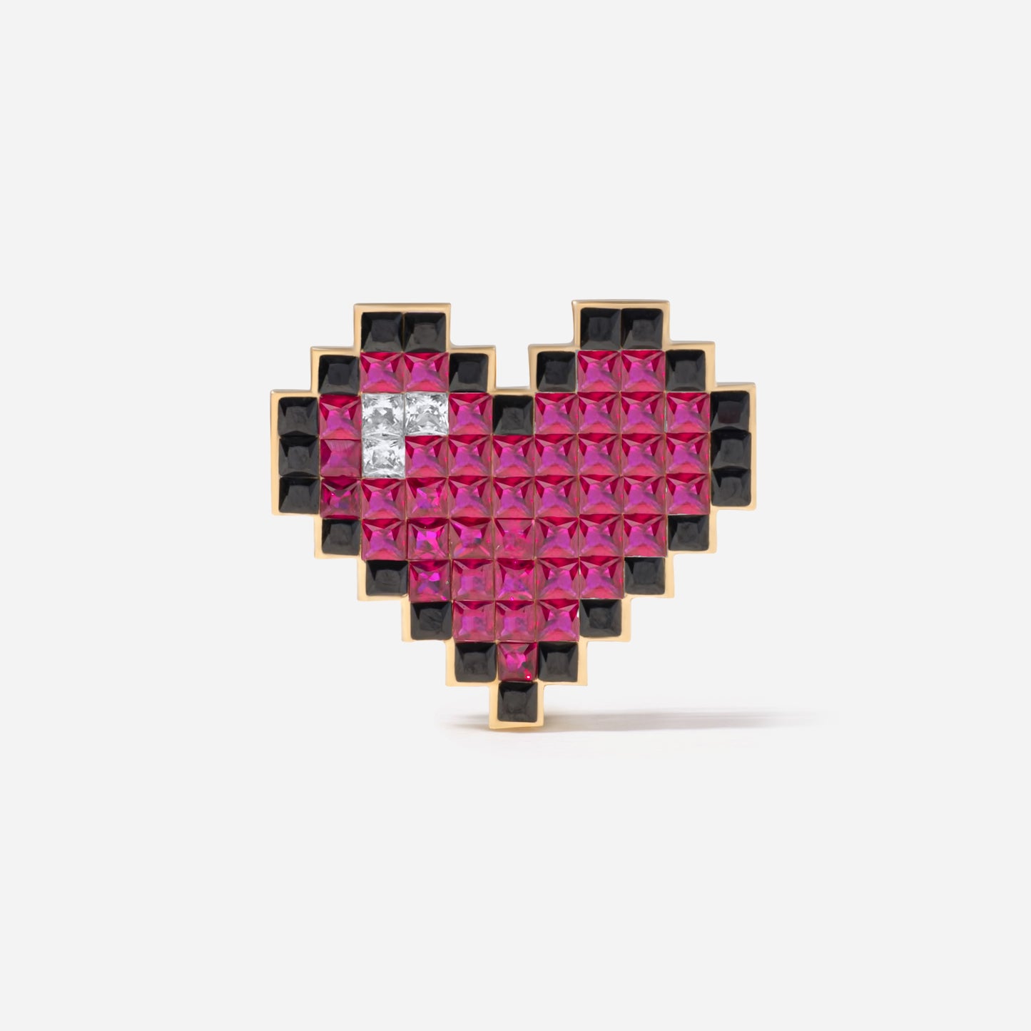 refined legacy collection / 8-bit heart mystery setting brooch K18YG