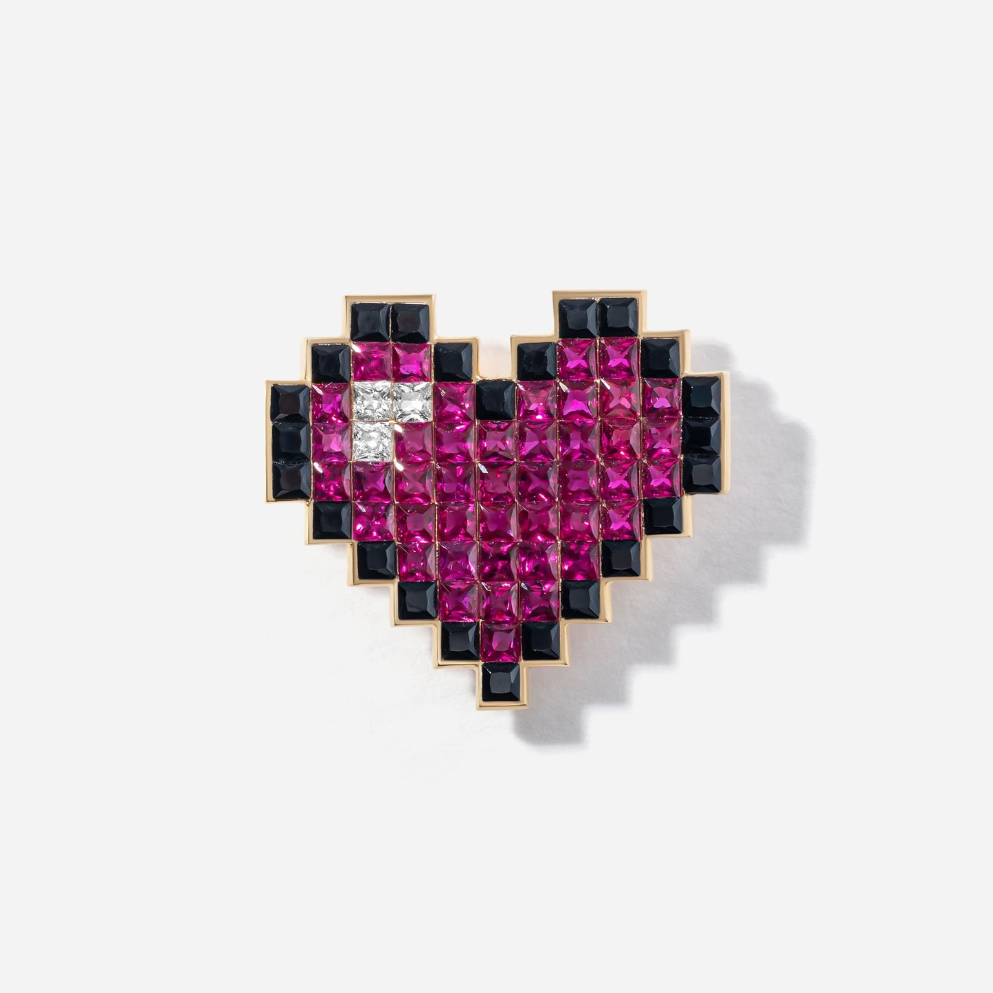 refined legacy collection / 8-bit heart mystery setting earring single K18YG