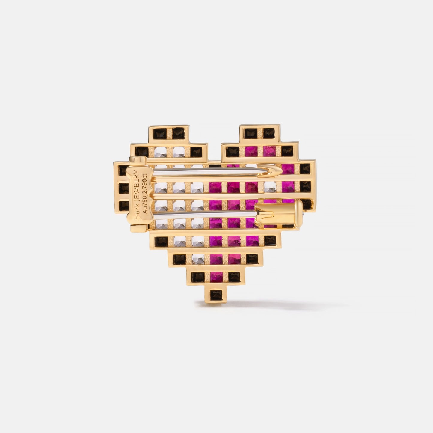 refined legacy collection / 8-bit low HP heart invisible setting brooch K18YG