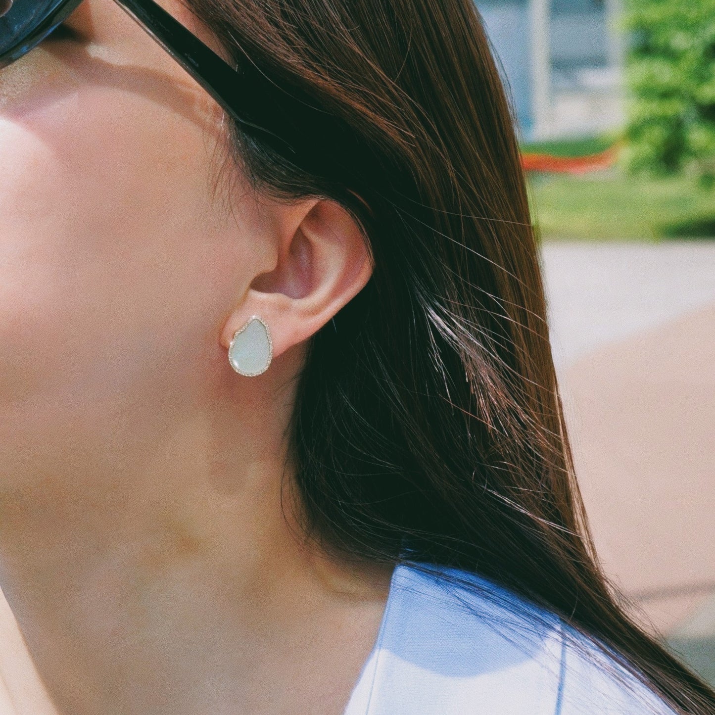 deja-vu collection / baroque in 2D diamond earring pair K18YG
