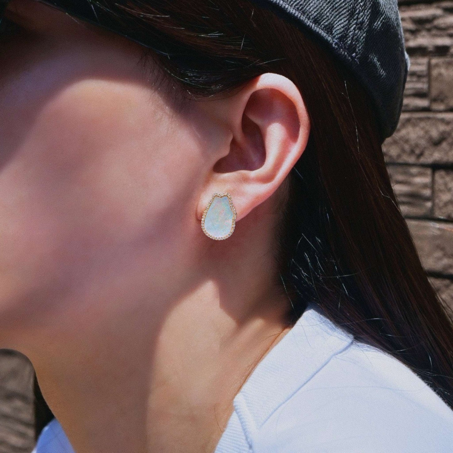 deja-vu collection / baroque in 2D diamond earring pair K18YG