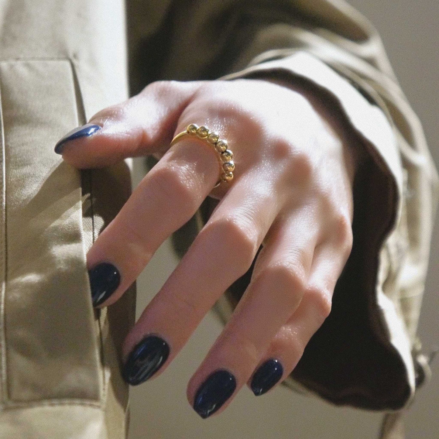 new basic collection / sculptural baby pearl ring