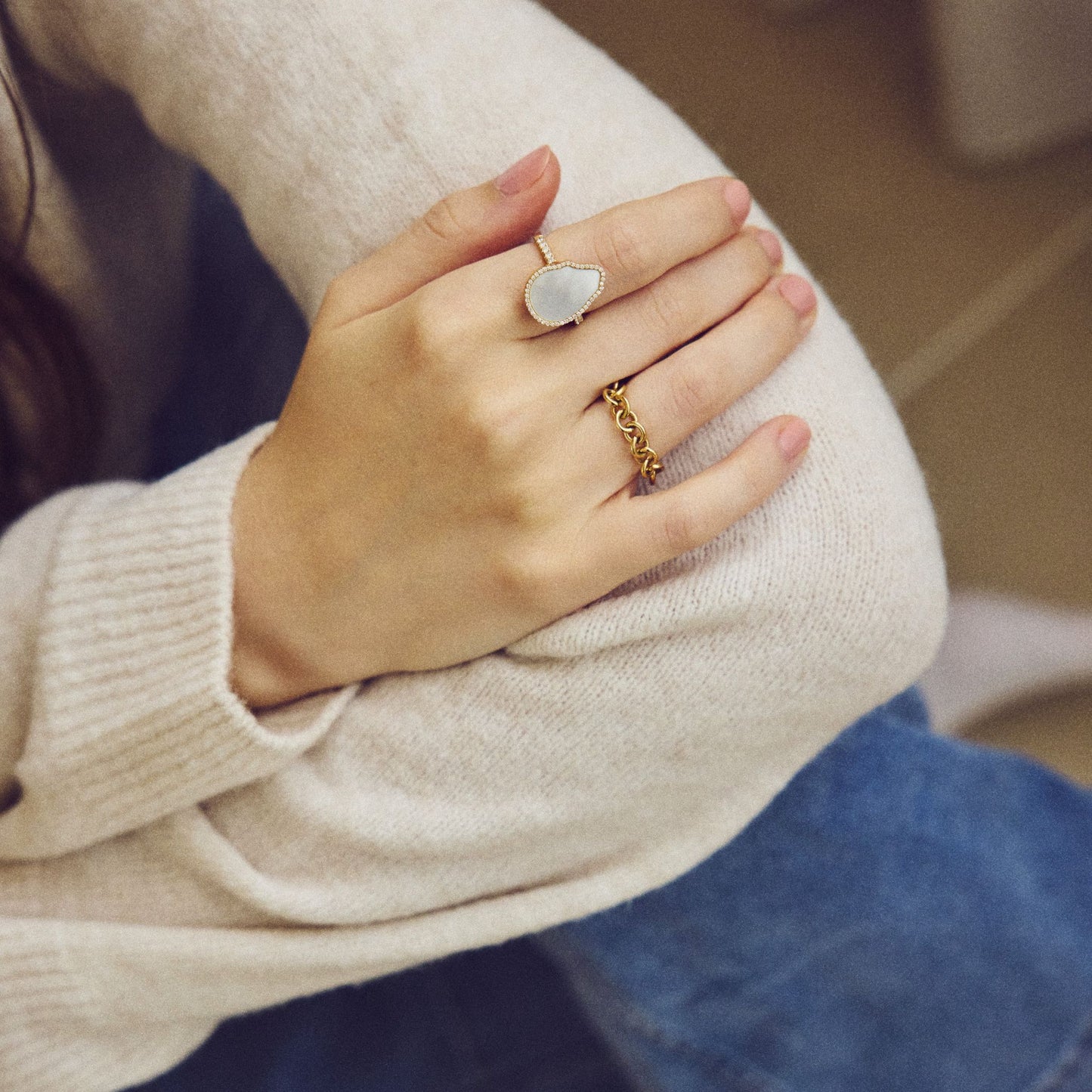 deja-vu collection / baroque in 2D diamond ring K18YG