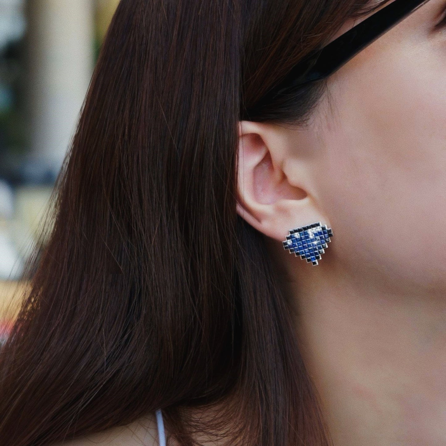 refined legacy collection / 8-bit bijou Invisible setting earring single K18WG