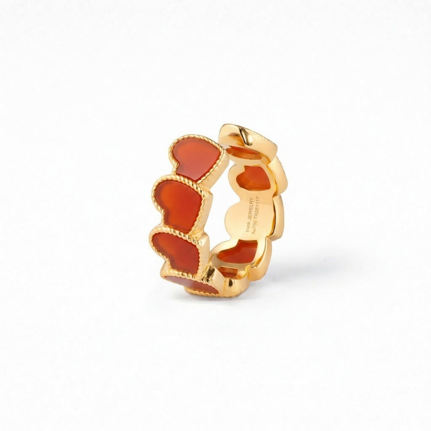 refined legacy collection / carnelian inlay rope heart earcuff K18YG