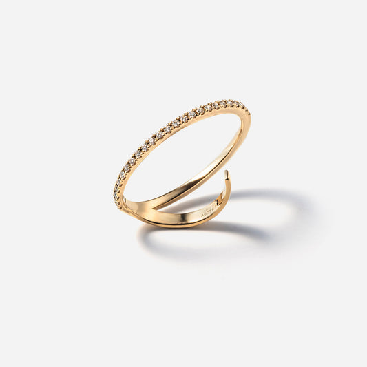 new basic collection / diamond slash half eternity ring K18YG