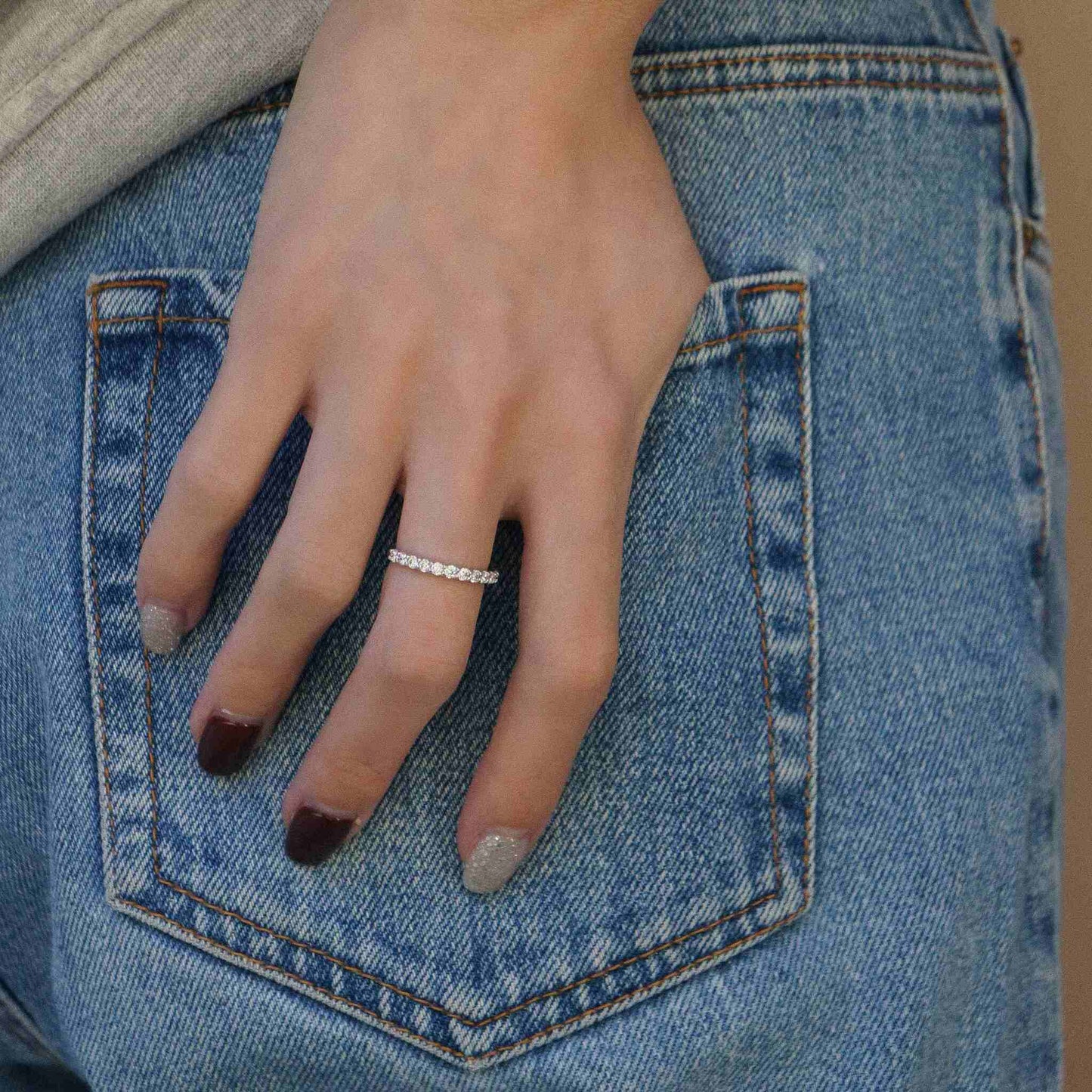 basic collection / diamond super basic half eternity ring 0.5ct pt950