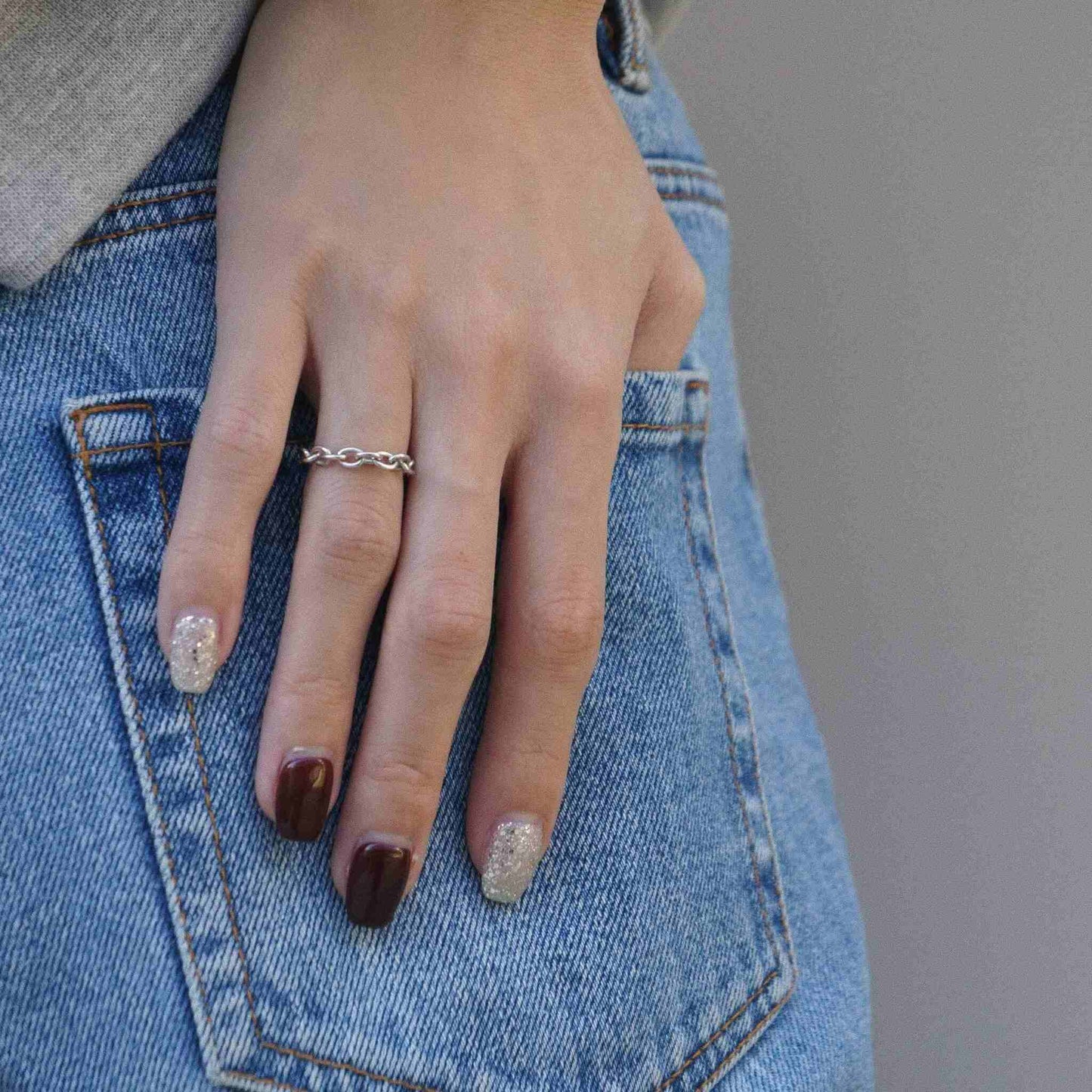 chain collection / medium size luxe oval chain ring