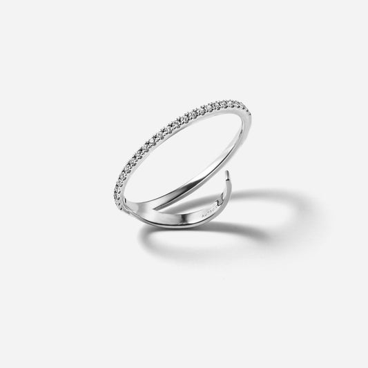 new basic collection / diamond slash half eternity ring Pt950