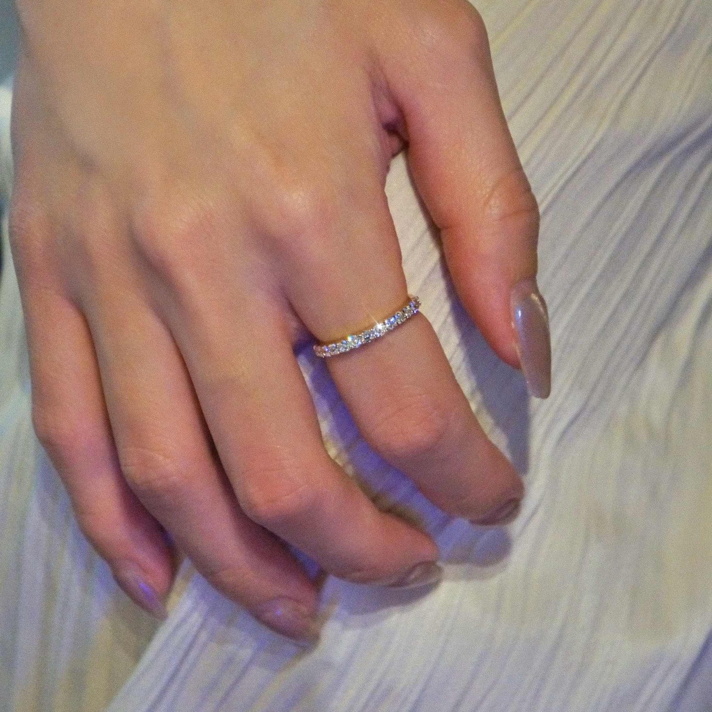 basic collection / diamond super basic half eternity ring 0.5ct K18PG