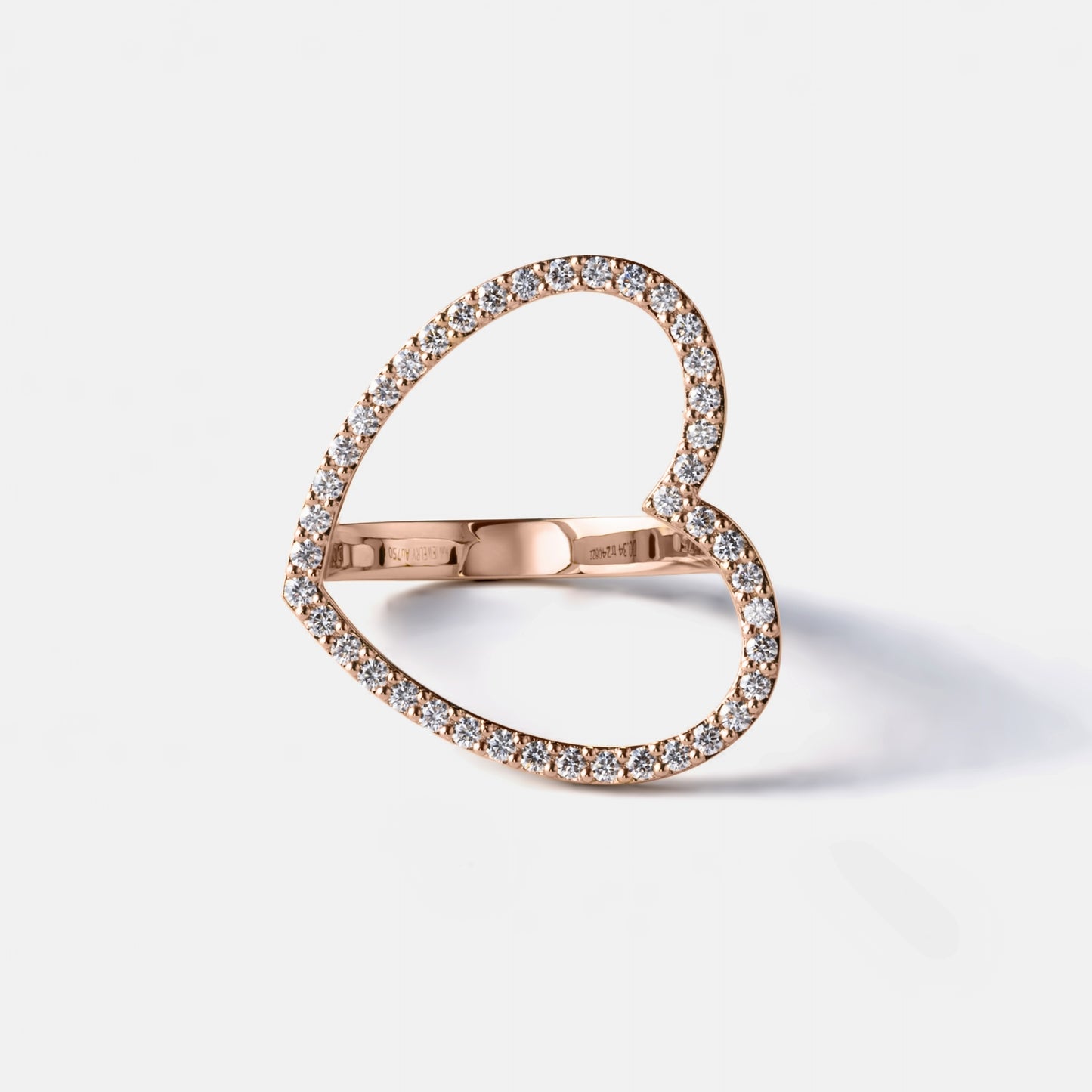 new basic collection / diamond twisted heartline ring K18PG