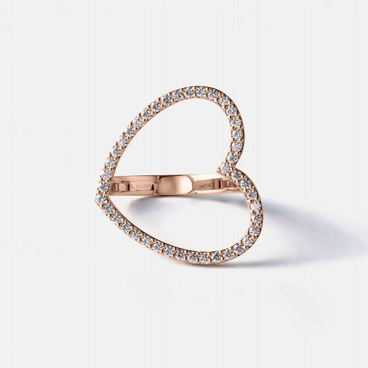 new basic collection / diamond twisted heartline ring K18PG