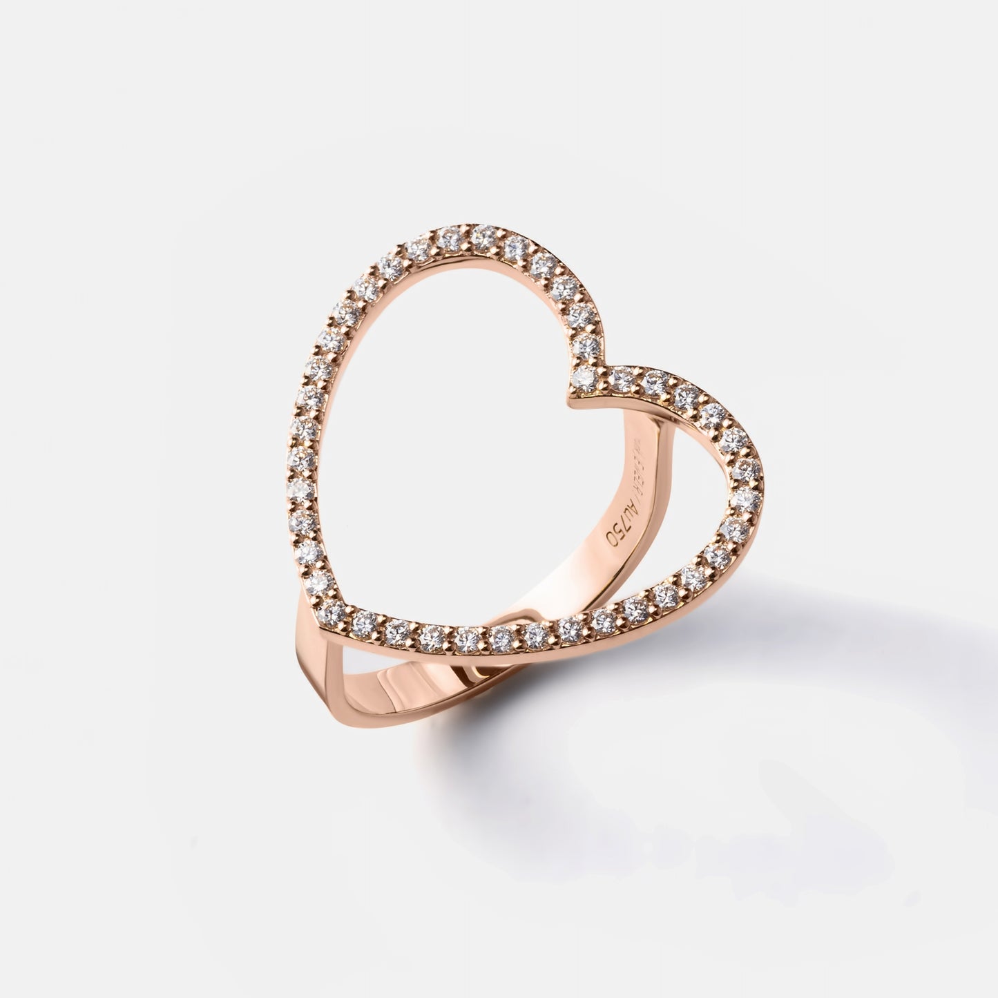 new basic collection / diamond twisted heartline ring K18PG