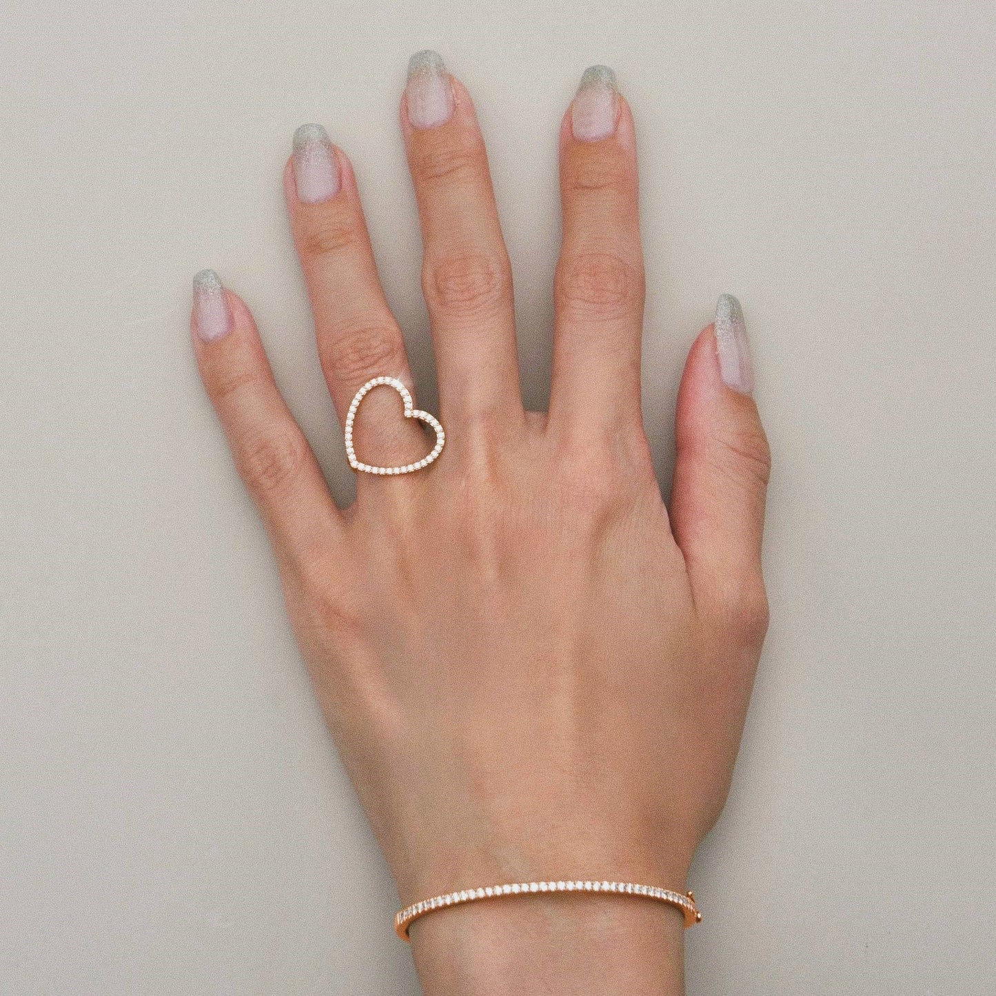 new basic collection / diamond twisted heartline ring K18PG