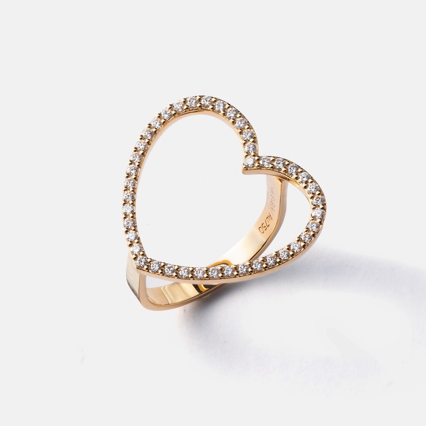 new basic collection / diamond twisted heartline ring K18YG