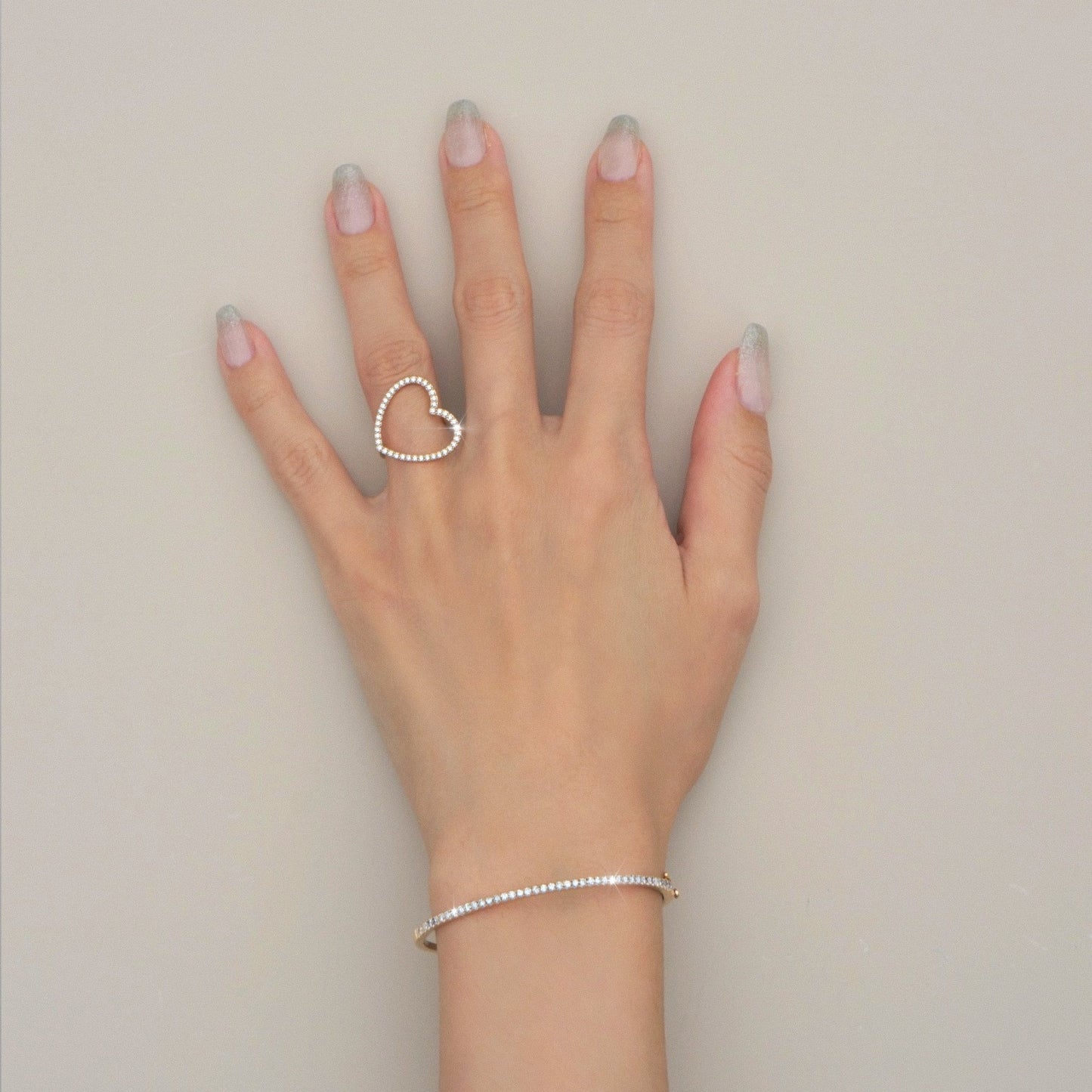 new basic collection / diamond twisted heartline ring K18YG