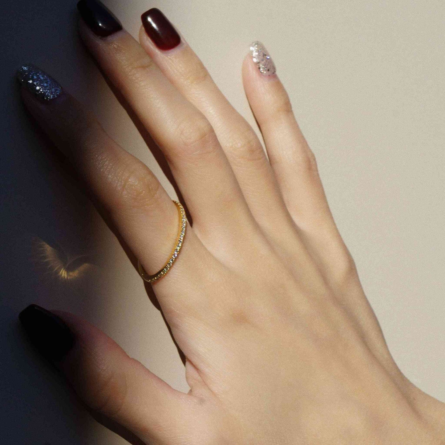 new basic collection / diamond slash half eternity ring Pt950