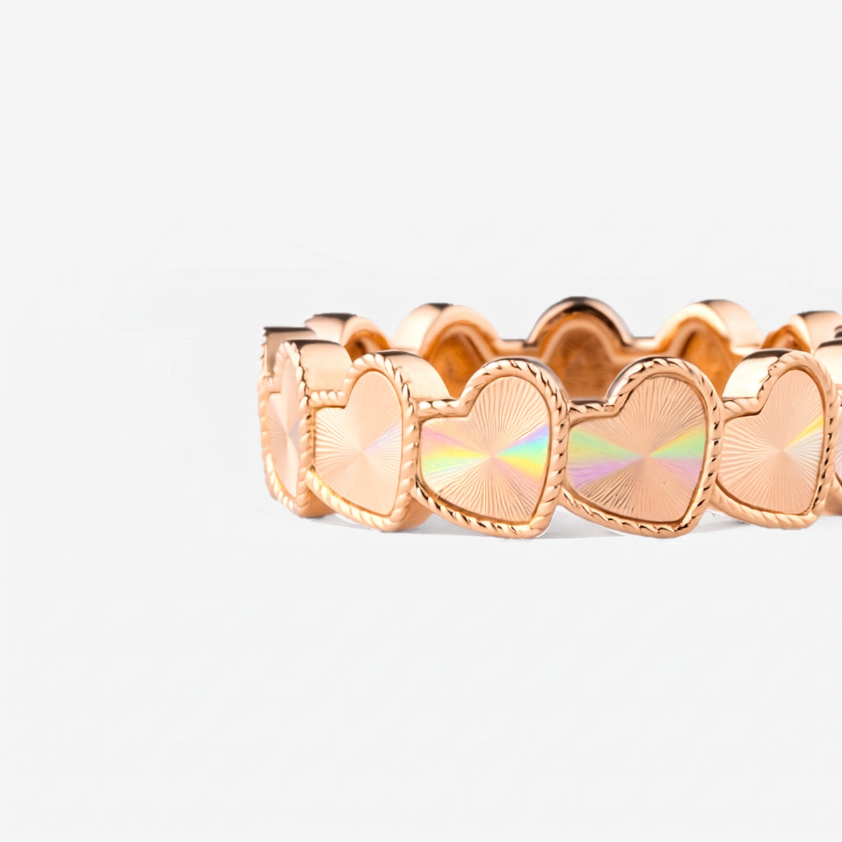 eternal heart collection / guilloché rope heart ring K18PG