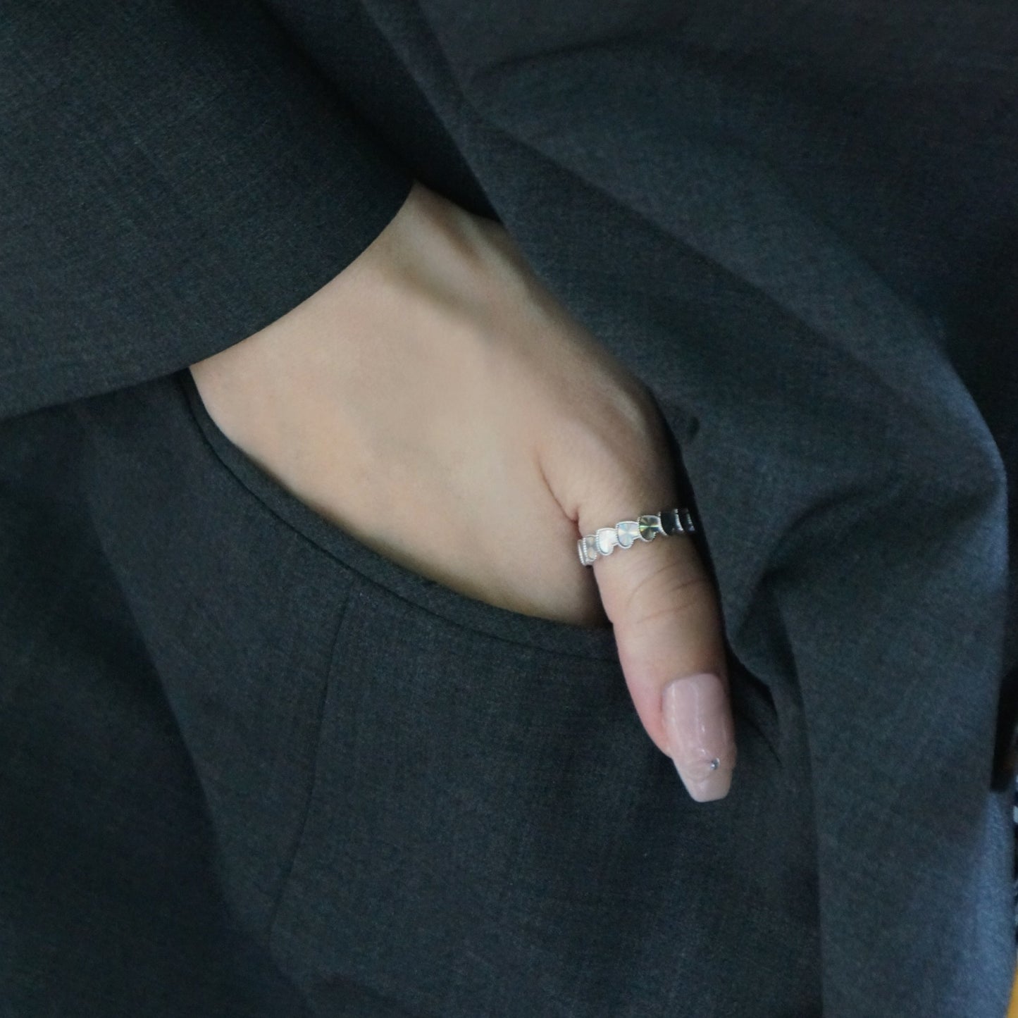 eternel heart collection / guilloché rope heart ring K18WG