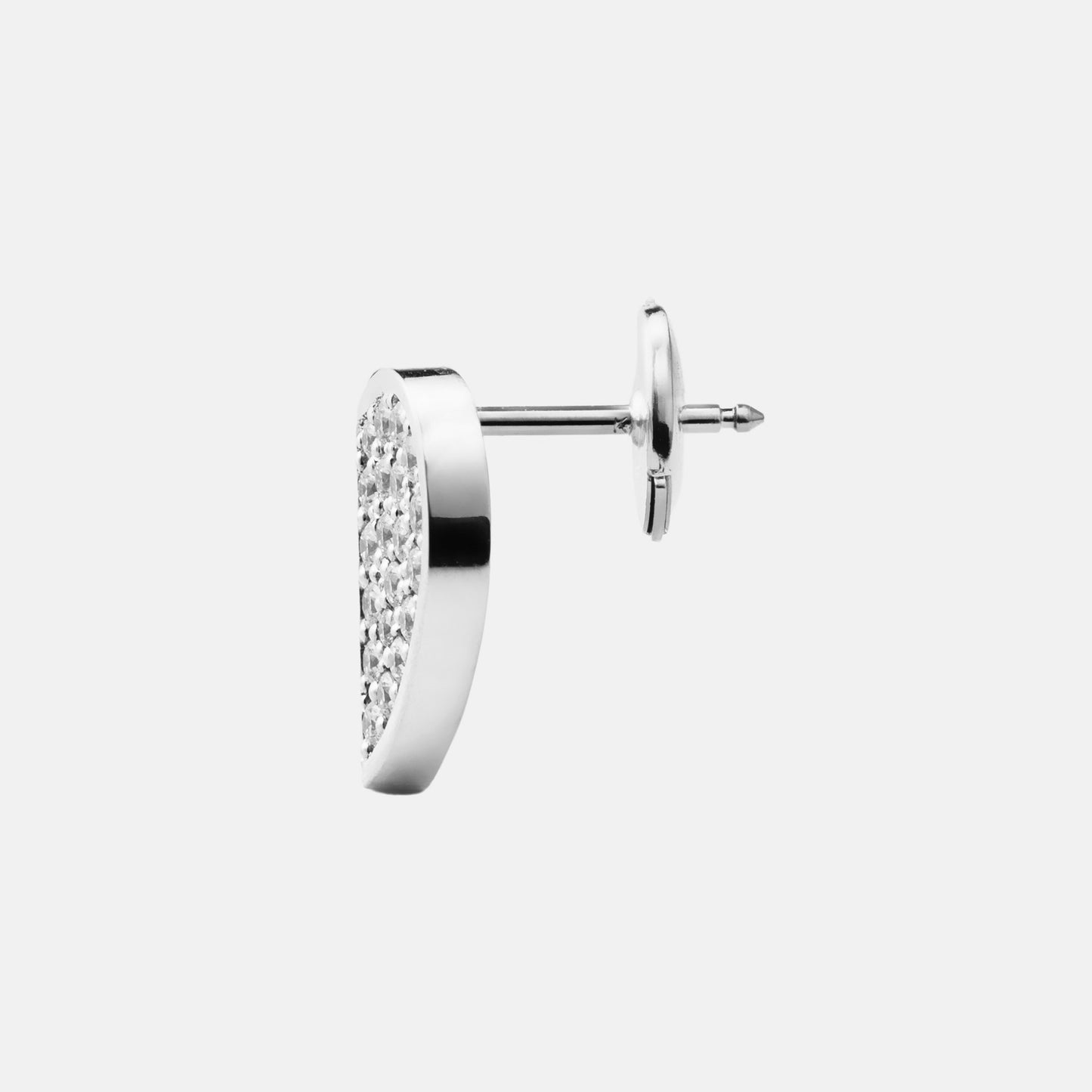 refined legacy collection / folded heart pave diamond earrings large pair K18WG