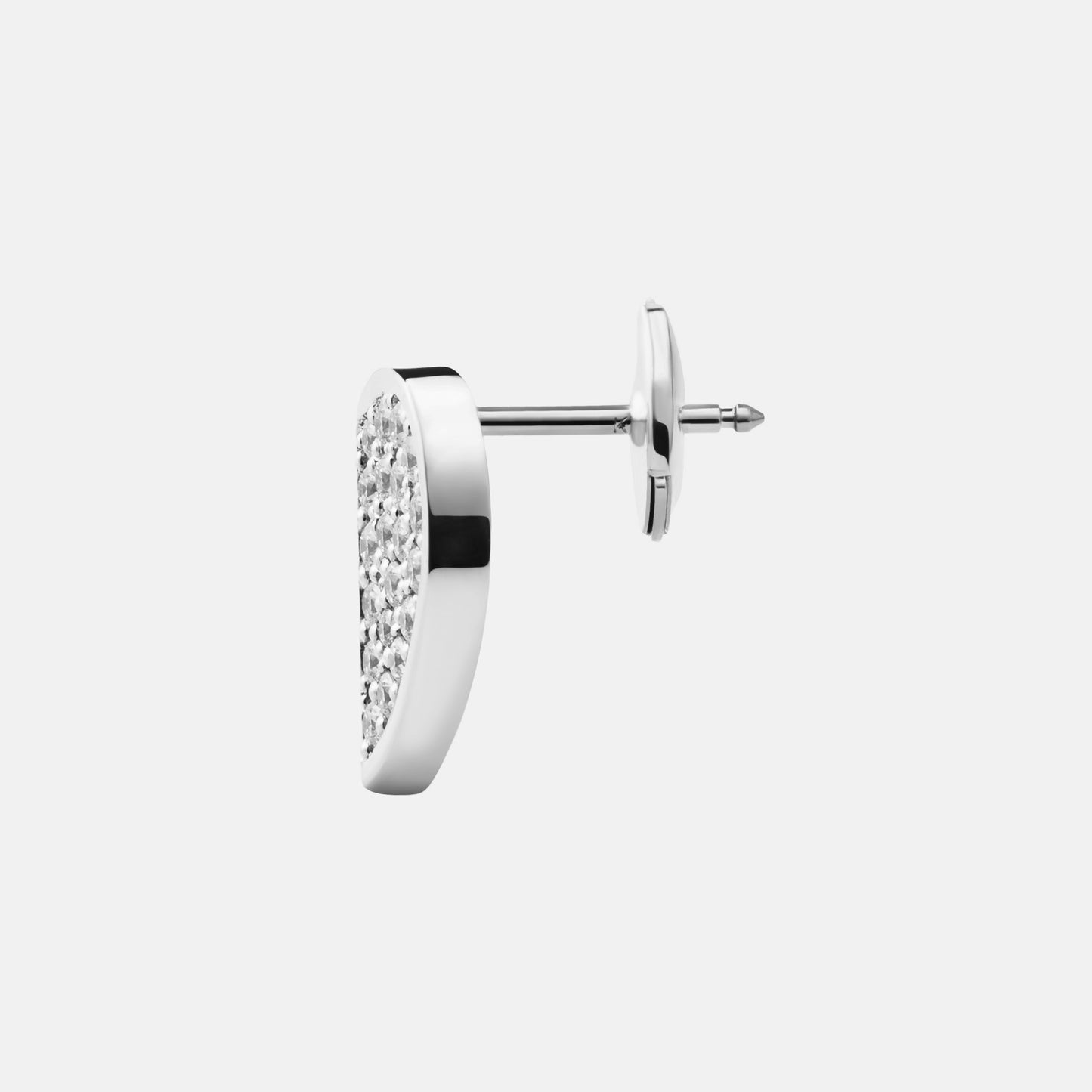 refined legacy collection / folded heart pave diamond earring large single K18WG