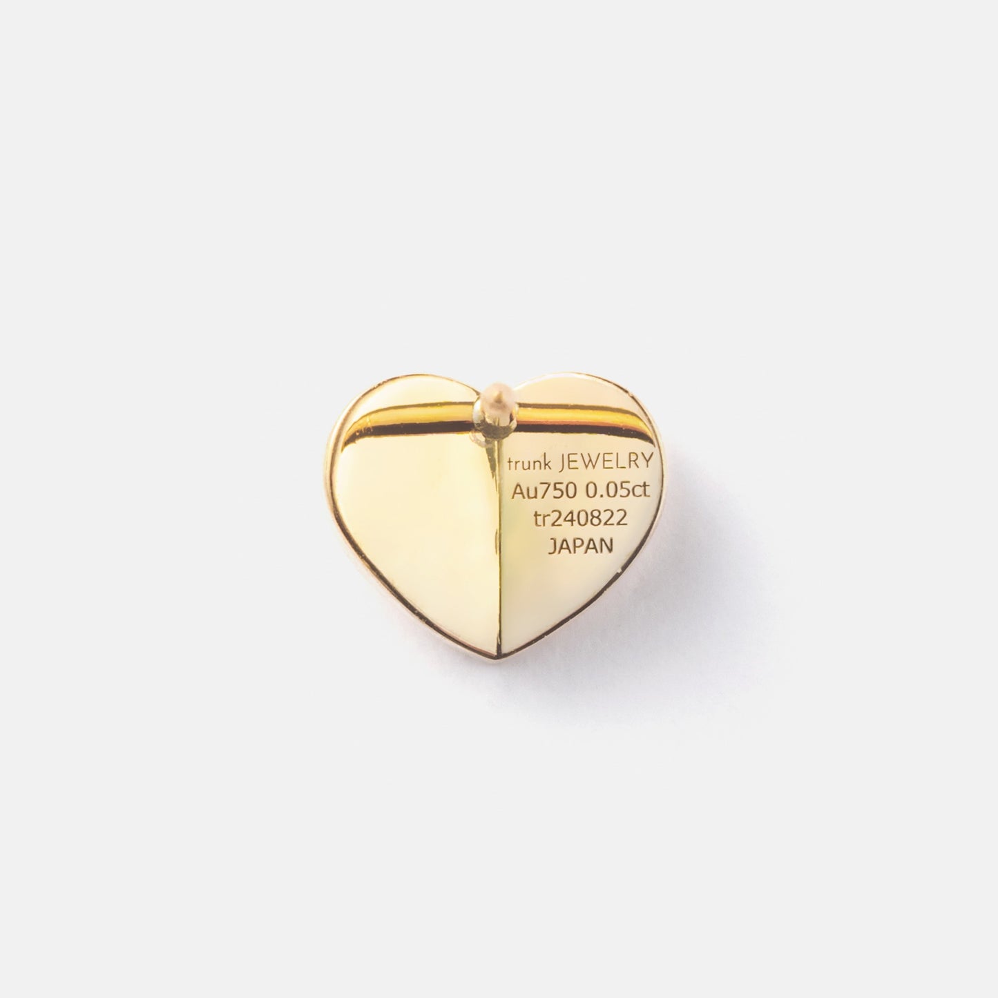 refined legacy collection / folded heart pave diamond earring medium single K18YG