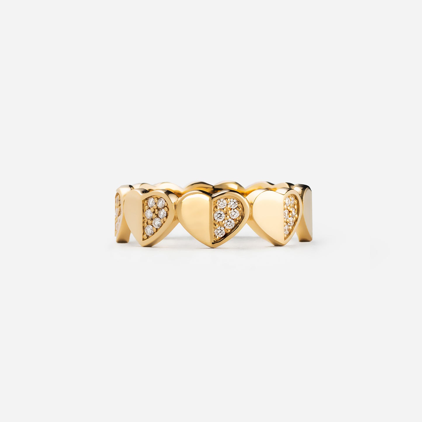 refined legacy collection / folded heart pave diamond eternity ring K18YG