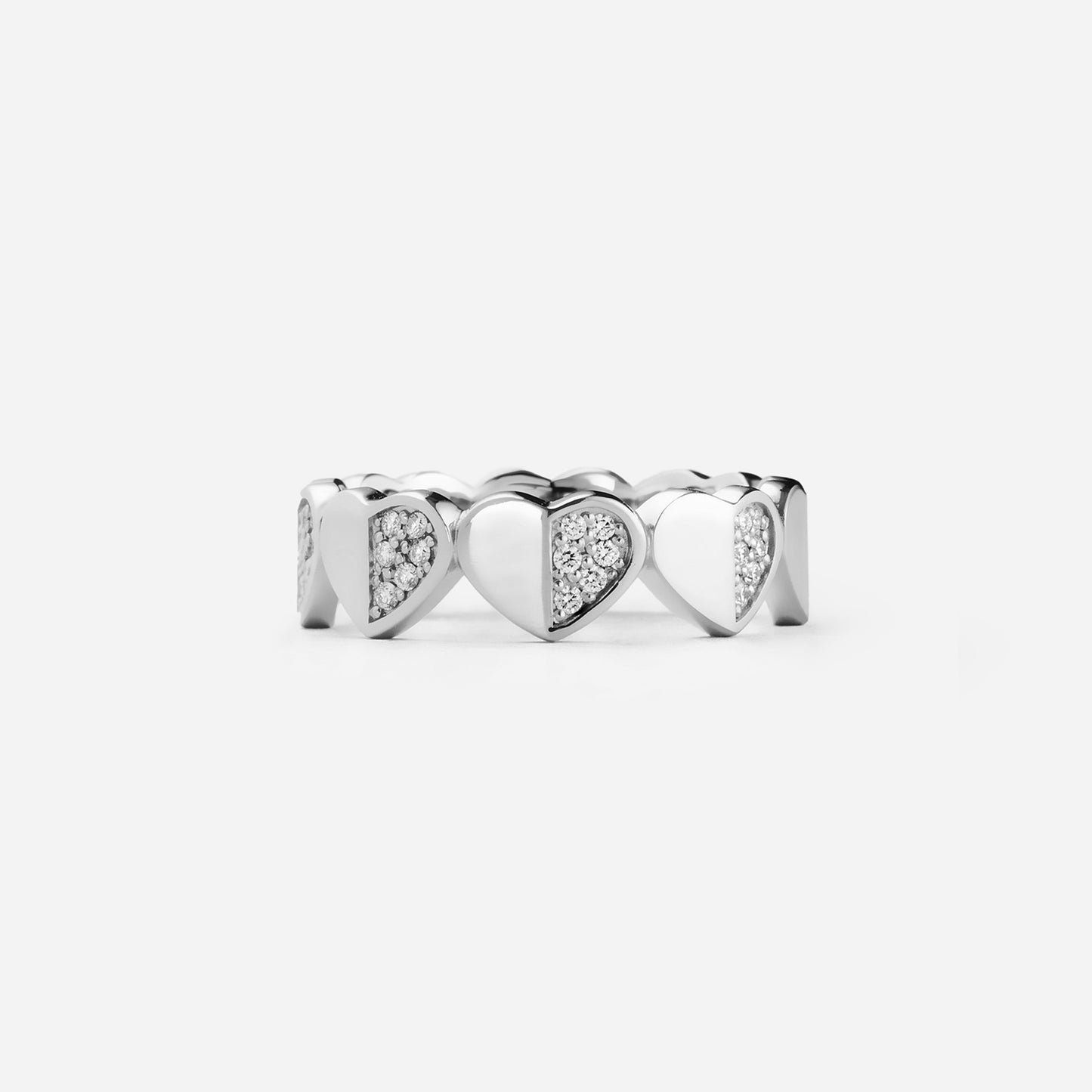 refined legacy collection / folded heart pave diamond eternity ring K18WG