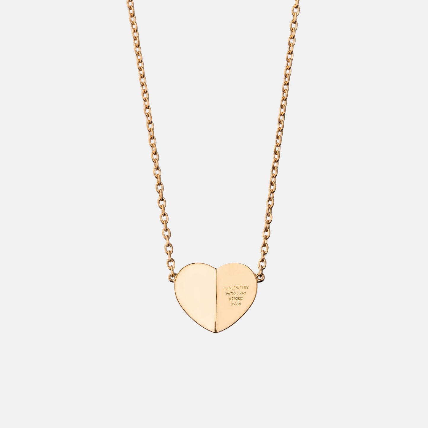 refined legacy collection / folded heart pave diamond necklace large K18YG