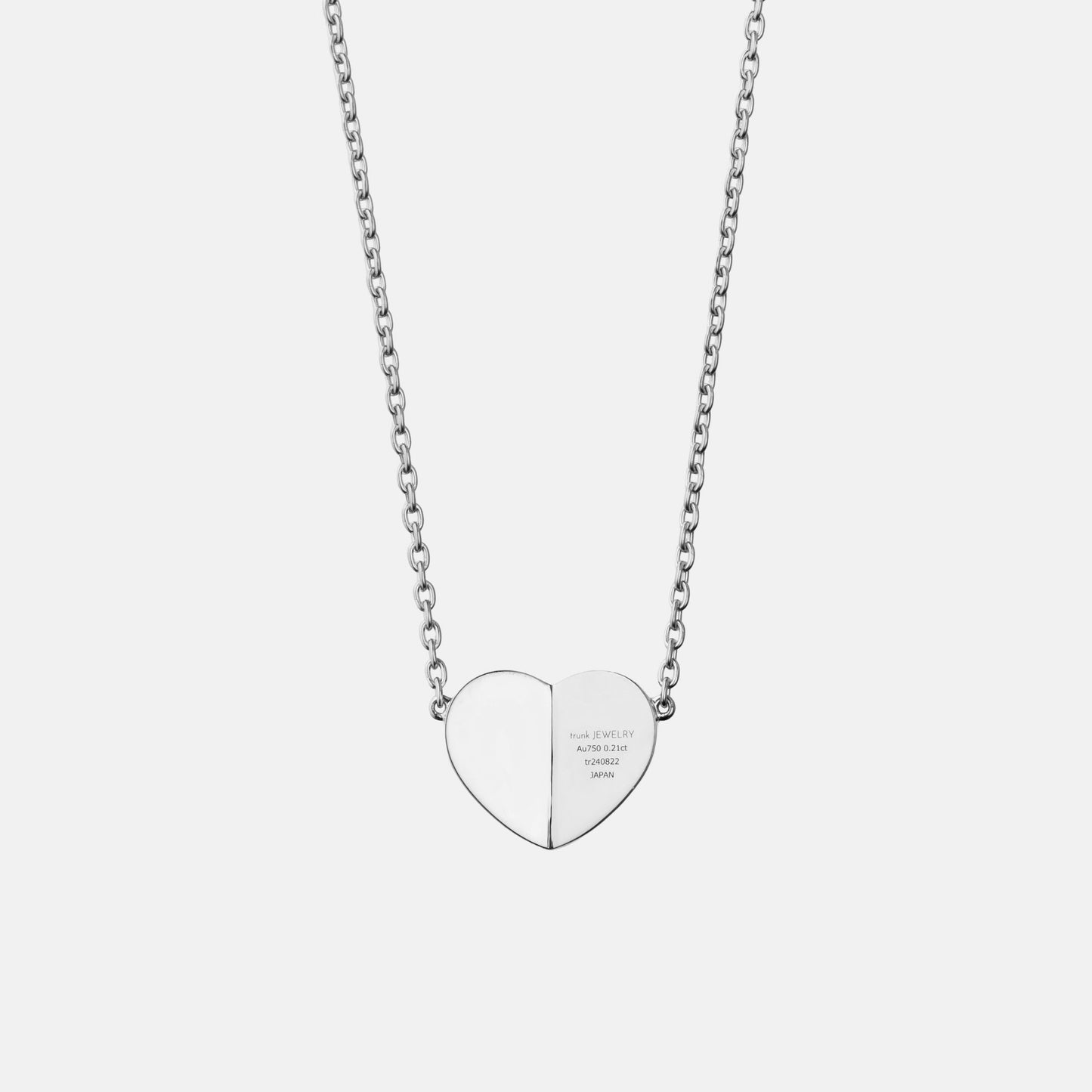 refined legacy collection / folded heart pave diamond necklace large K18WG