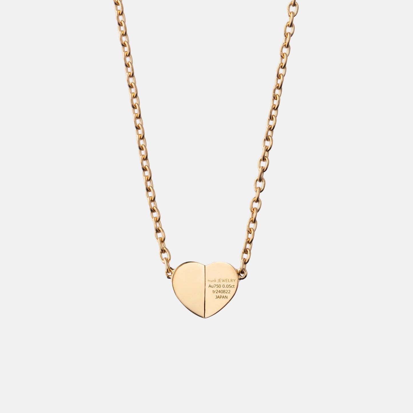 refined legacy collection / folded heart pave diamond necklace medium K18YG