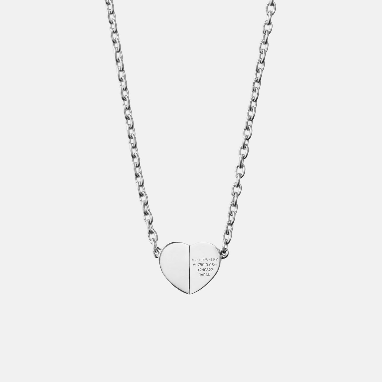 refined legacy collection / folded heart pave diamond necklace medium K18WG