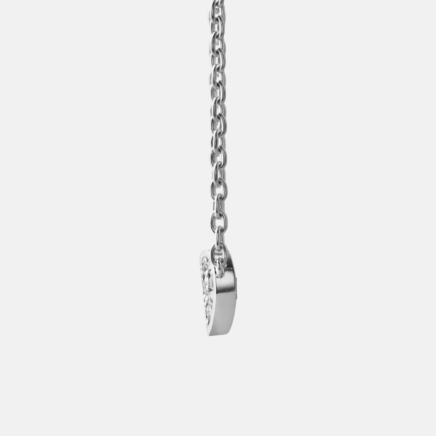 refined legacy collection / folded heart pave diamond necklace medium K18WG