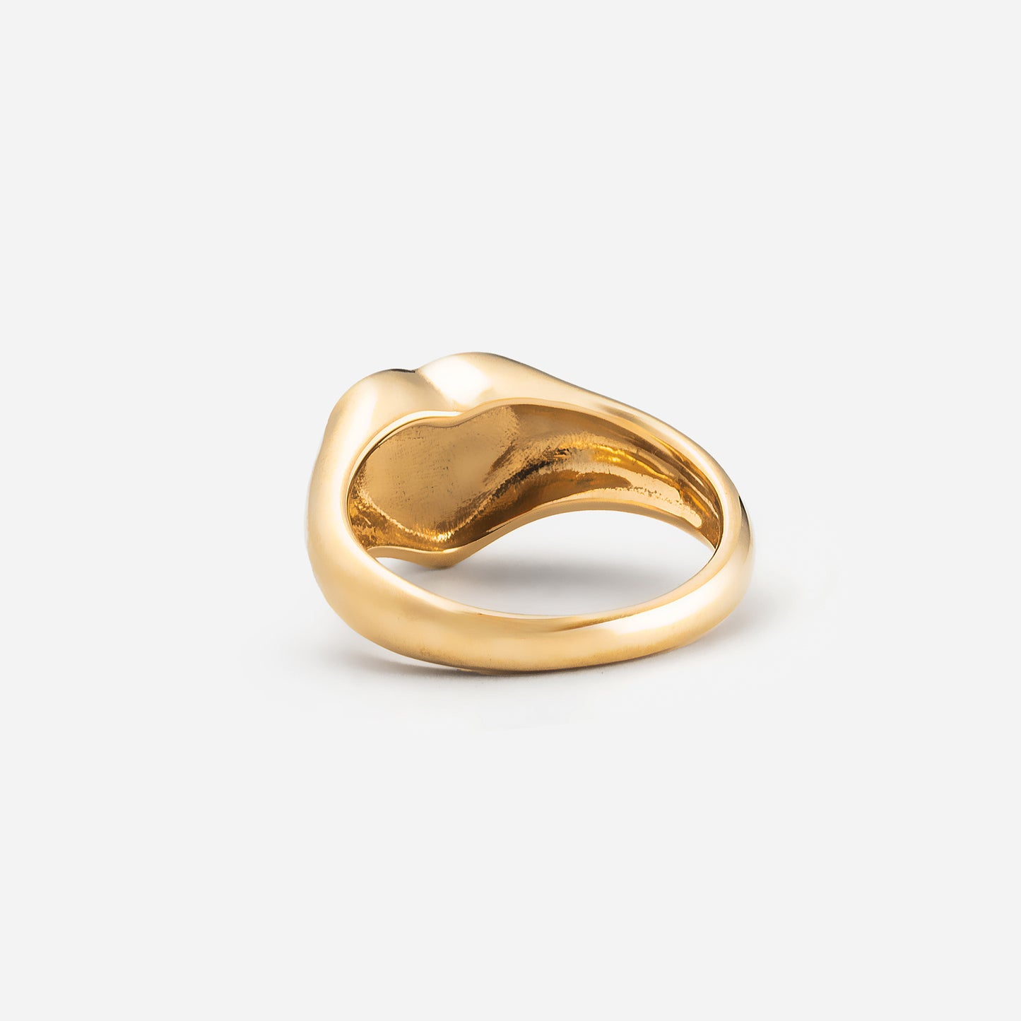 refined legacy collection / folded heart pave diamond signet ring K18YG