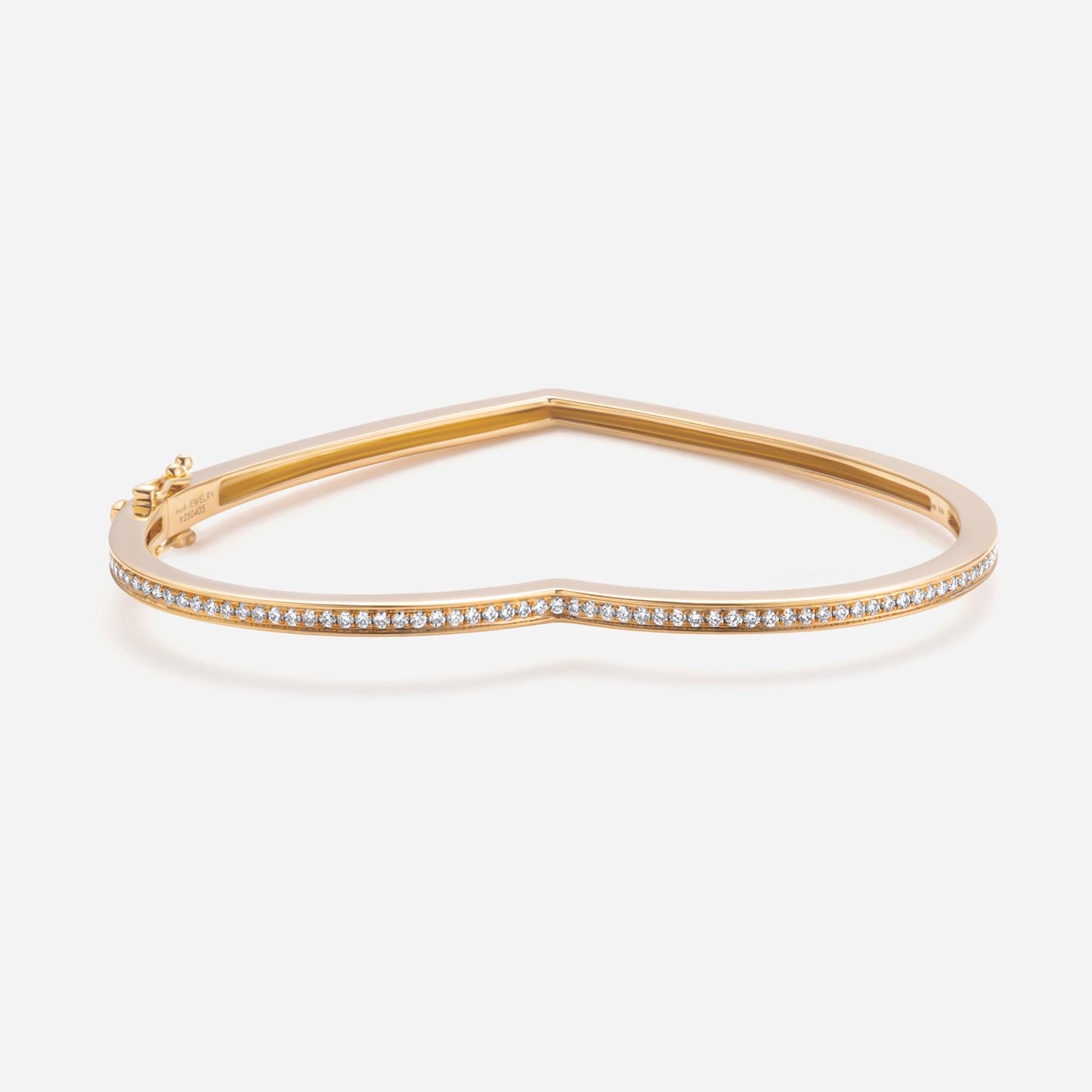 new basic collection / heart hug silhouette diamond bangle 0.6ct K18YG
