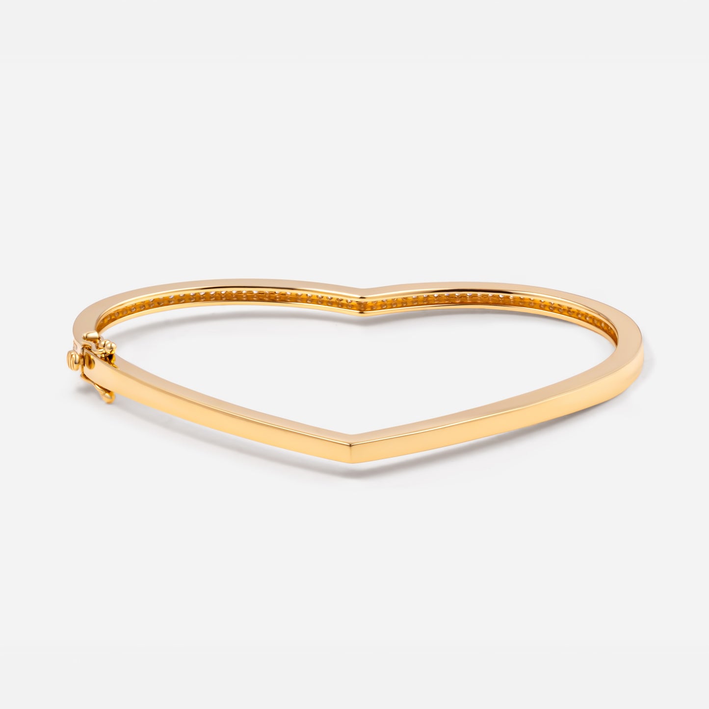 new basic collection / heart hug silhouette diamond bangle 0.6ct K18YG