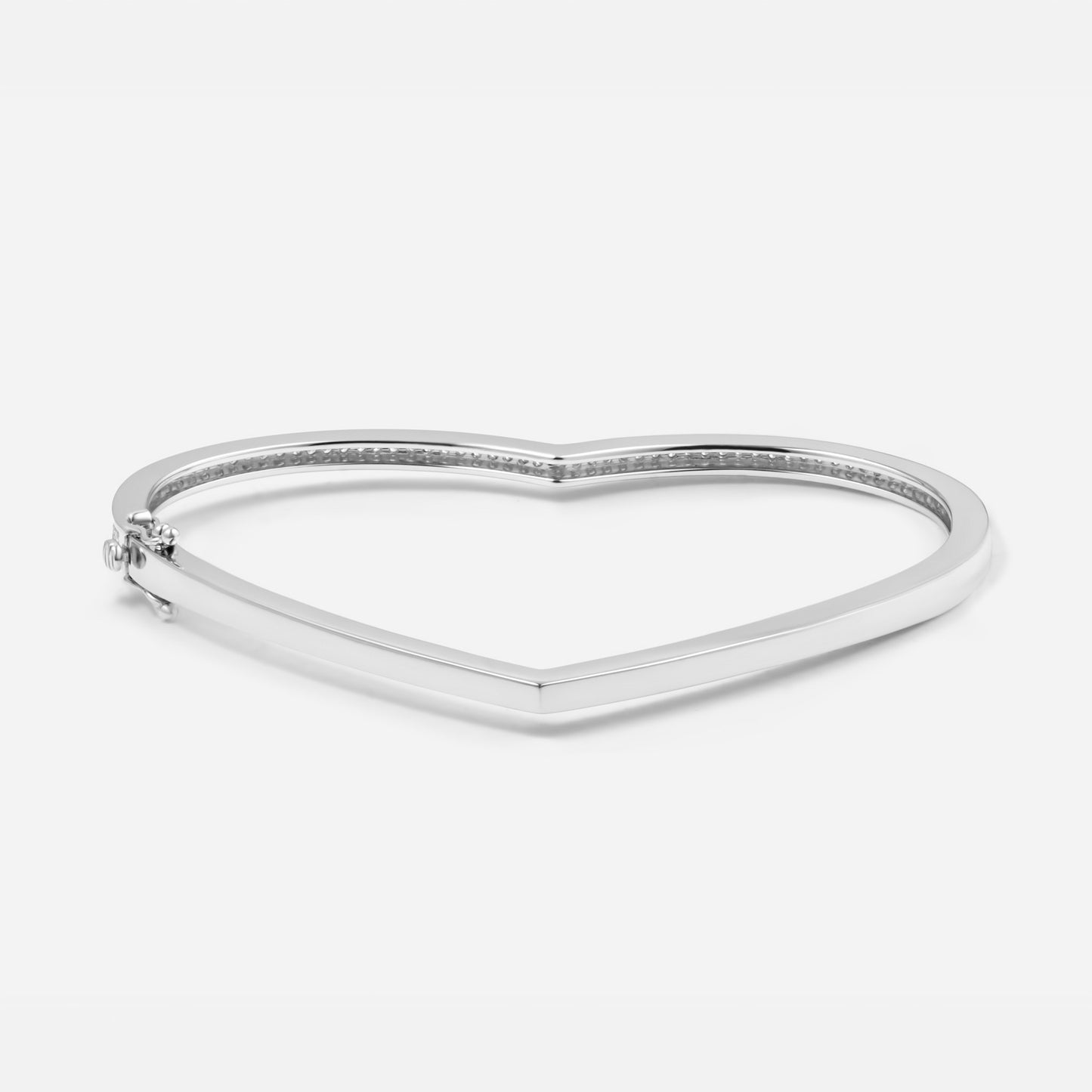 new basic collection / heart hug silhouette diamond bangle 0.6ct Pt950