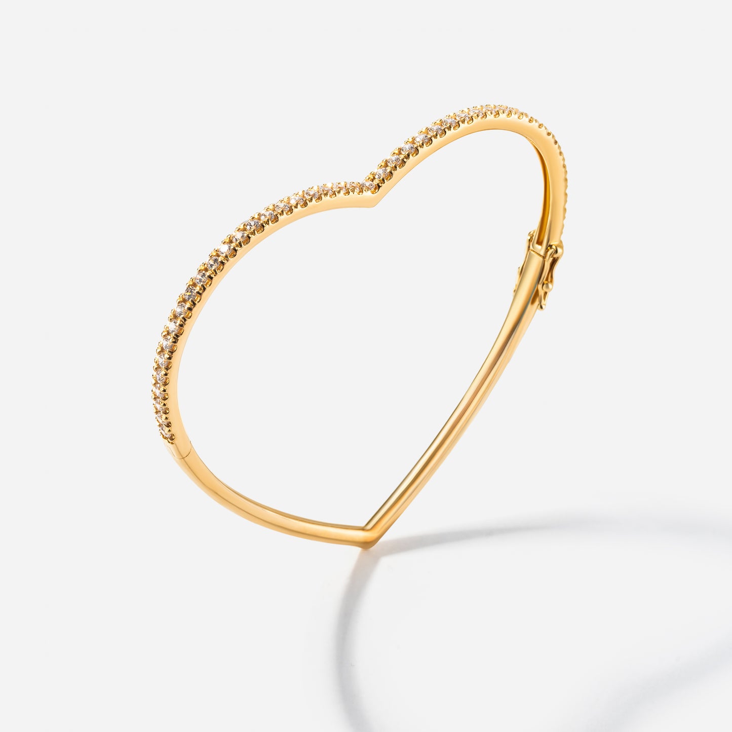 Shūren shinka collection / heart hug silhouette diamond bangle K18YG