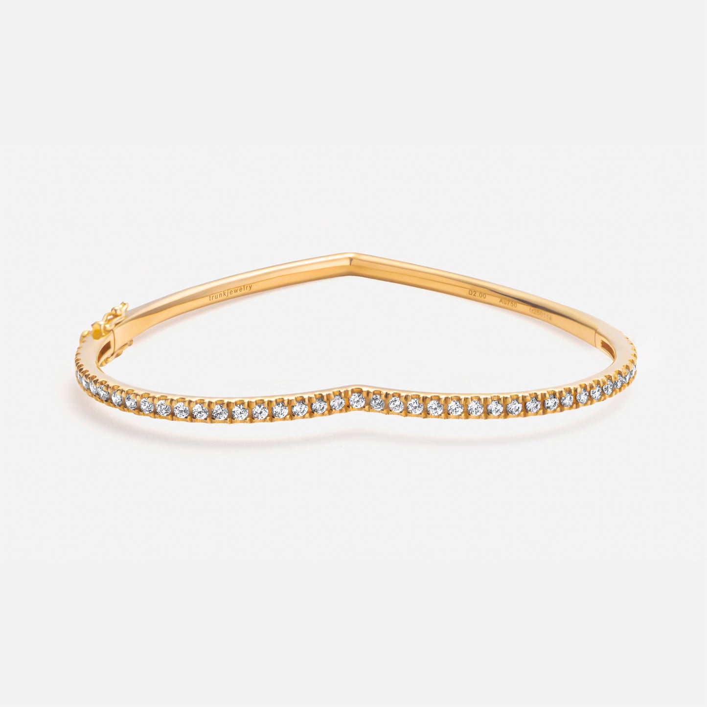 Shūren shinka collection / heart hug silhouette diamond bangle K18YG