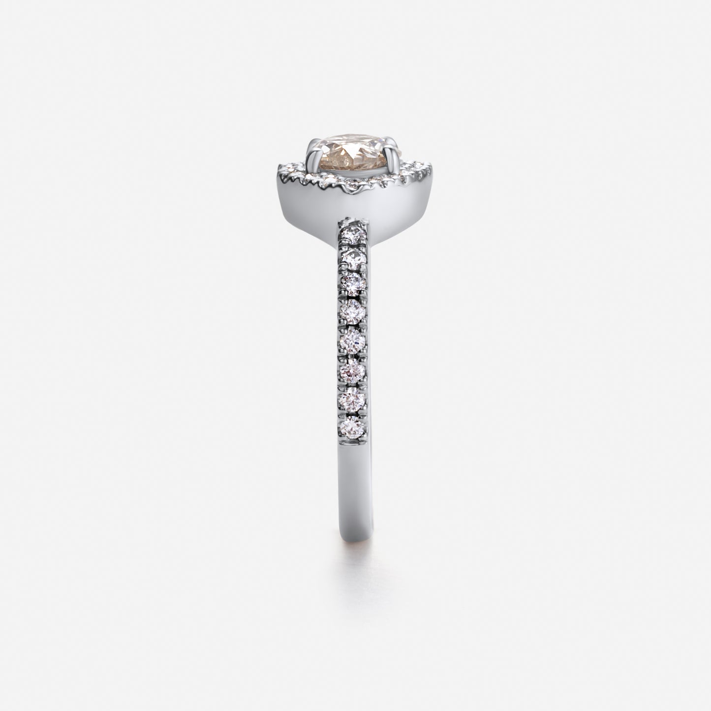 new basic collection / luxe kiss cut diamond halo ring Pt950