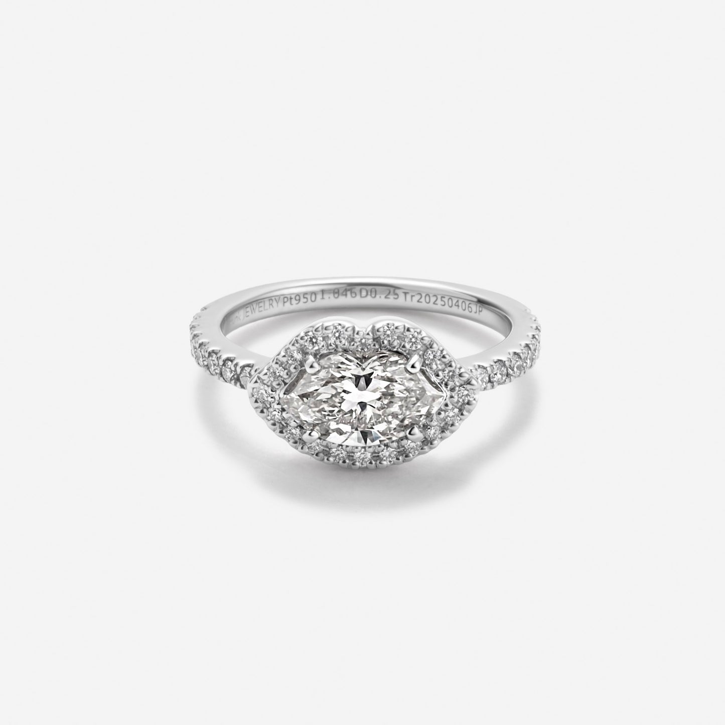 new basic collection / luxe kiss cut diamond halo ring Pt950 G color up