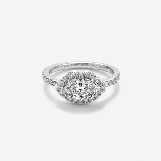new basic collection / luxe kiss cut diamond halo ring Pt950  G color up