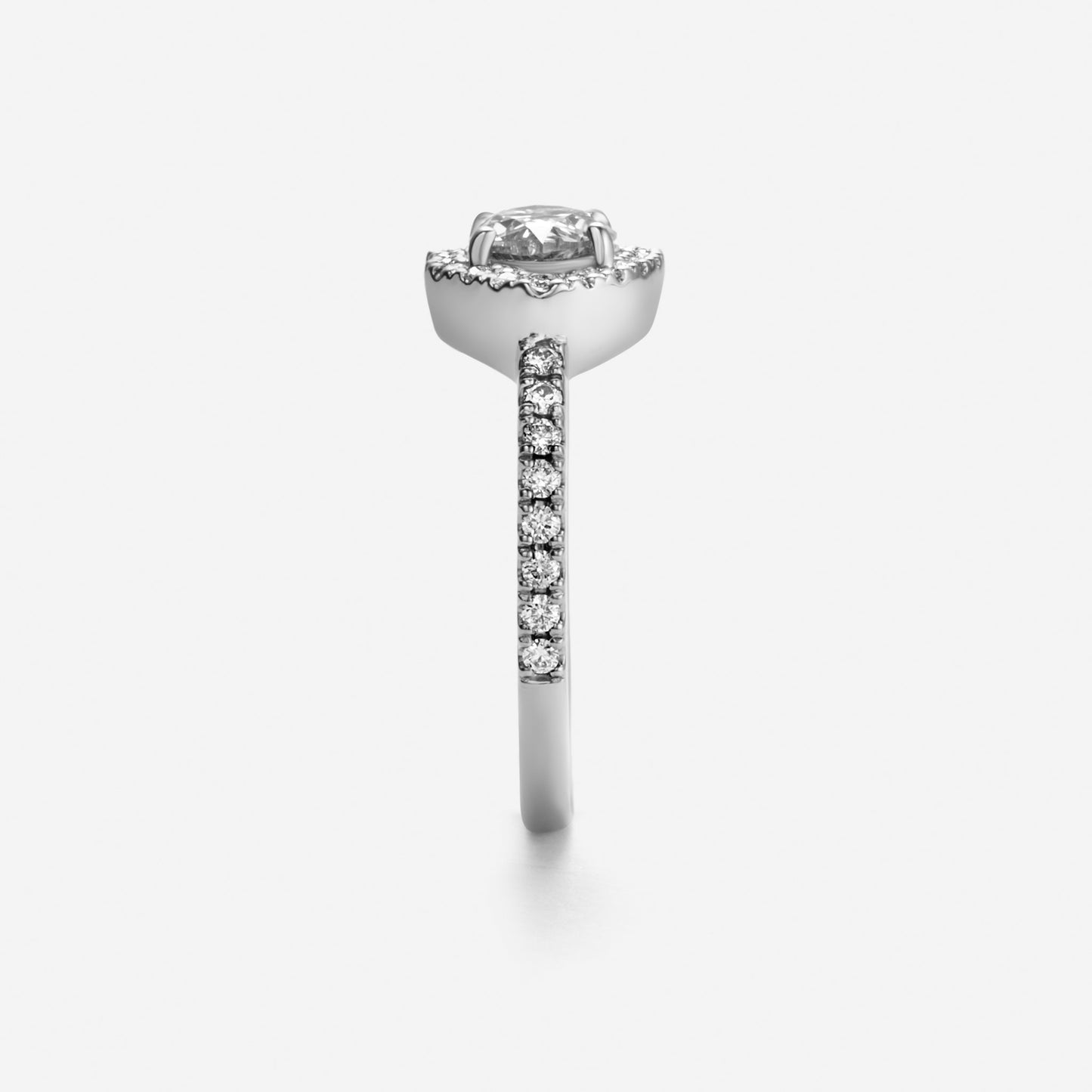 new basic collection / luxe kiss cut diamond halo ring Pt950 G color up
