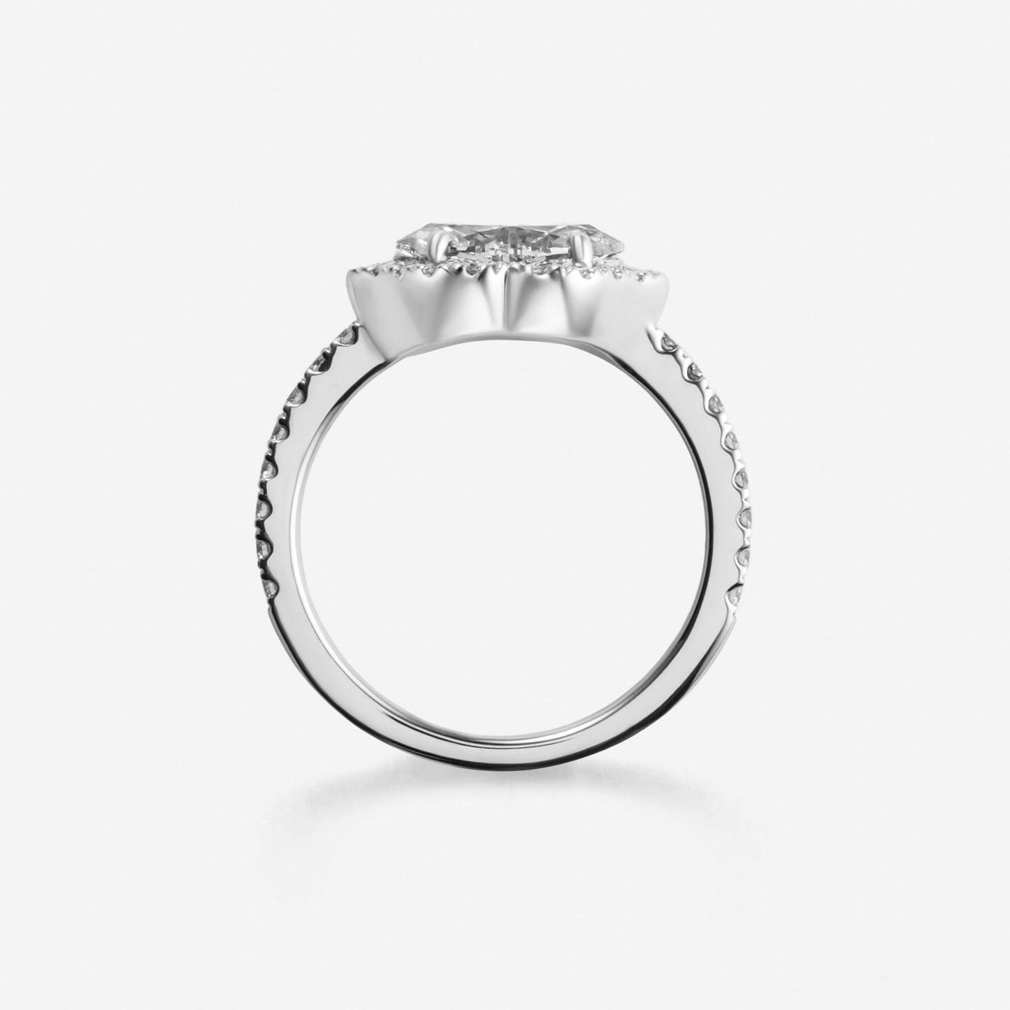 new basic collection / luxe kiss cut diamond halo ring Pt950 G color up