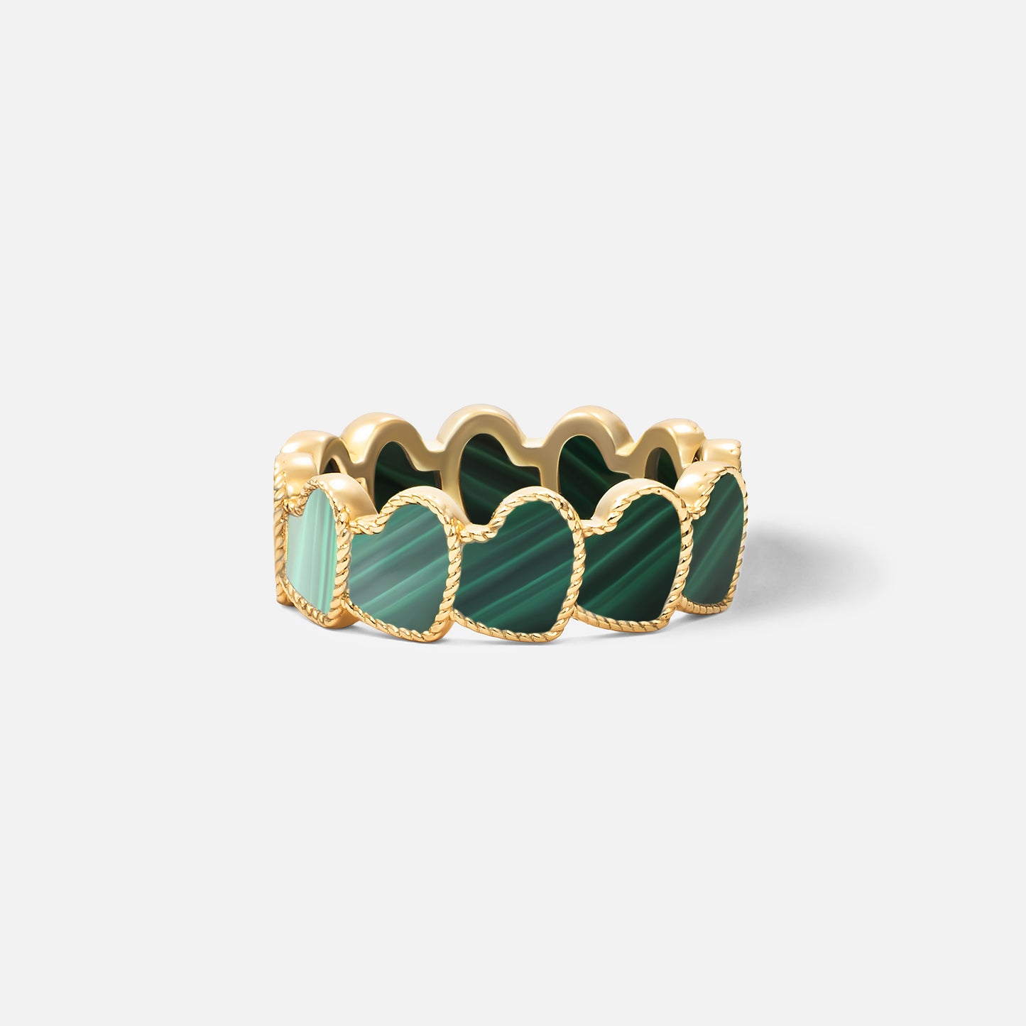 refined legacy collection / malachite inlay rope heart ring K18YG