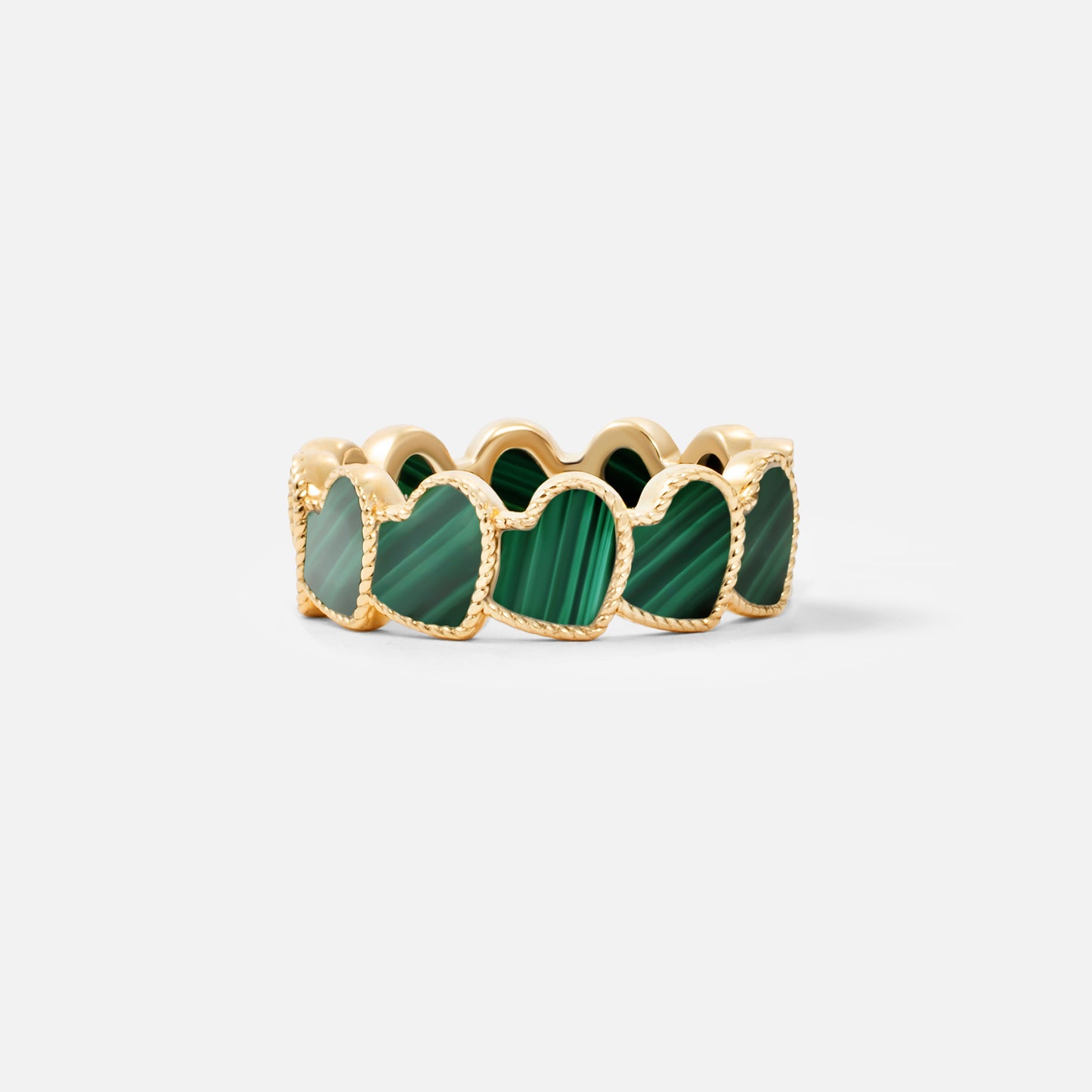 refined legacy collection / malachite inlay rope heart ring K18YG