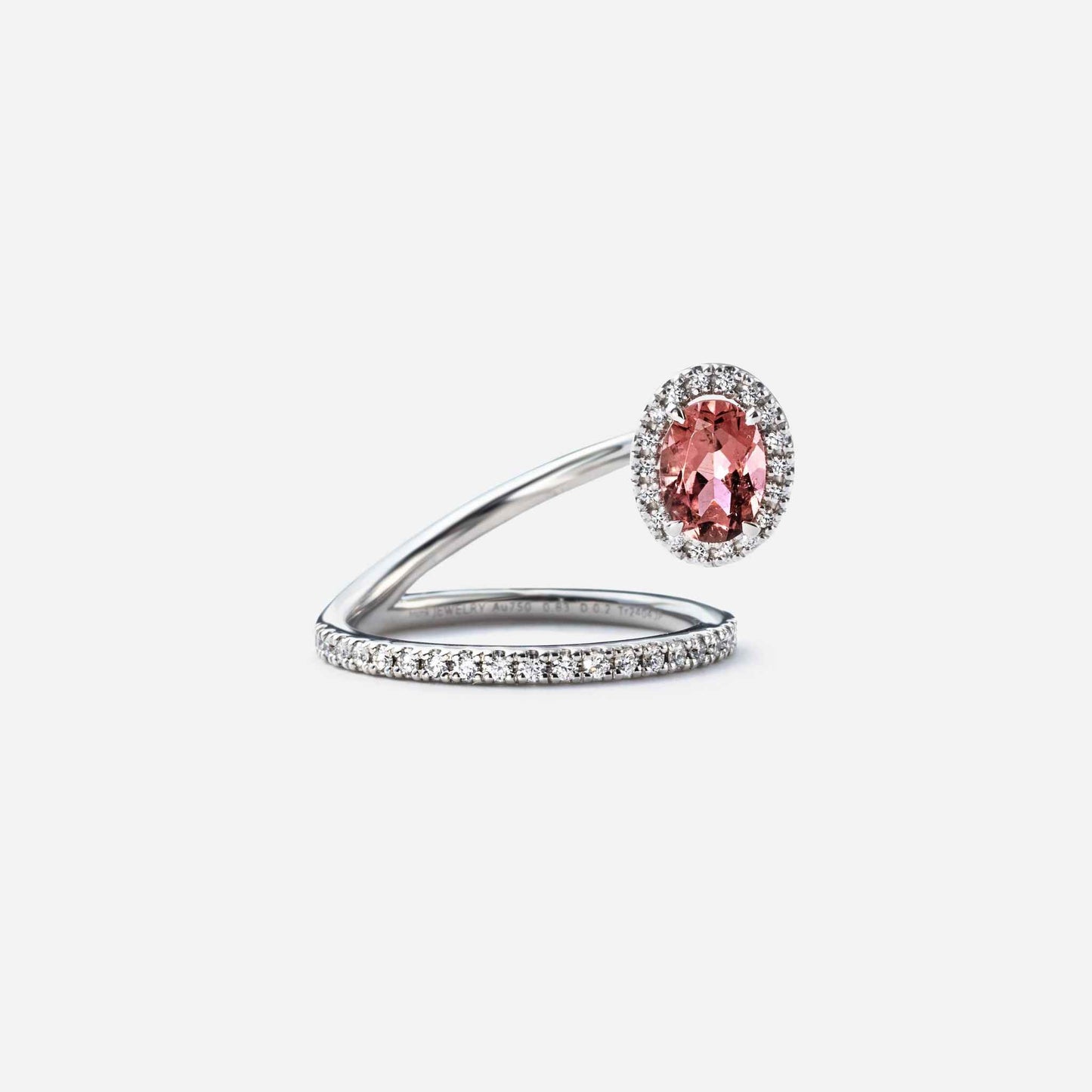 new basic collection / tourmaline strange diamond halo ring Pt950